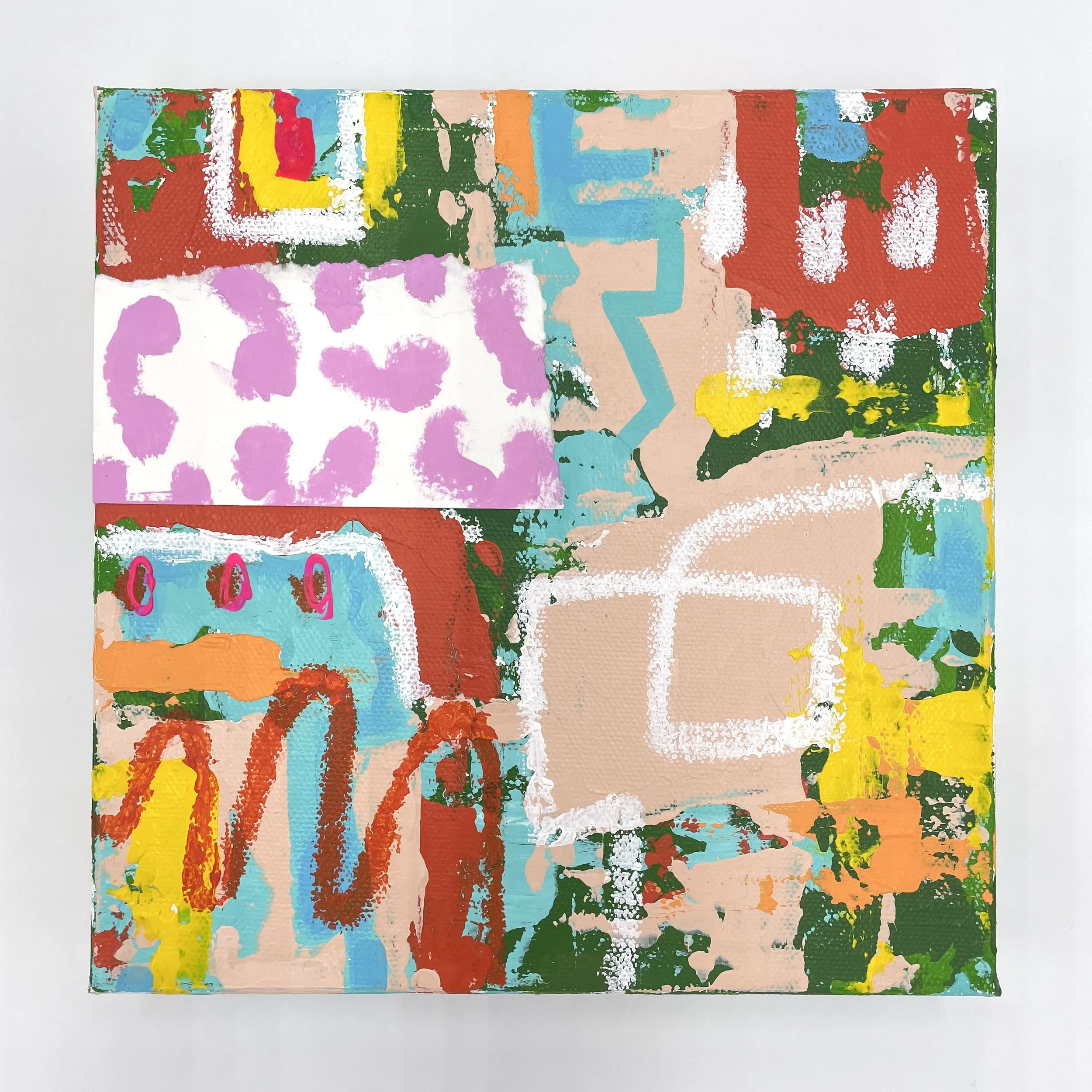 Limelight - 8"x8" - Acrylic and collage on canvas- SOLD