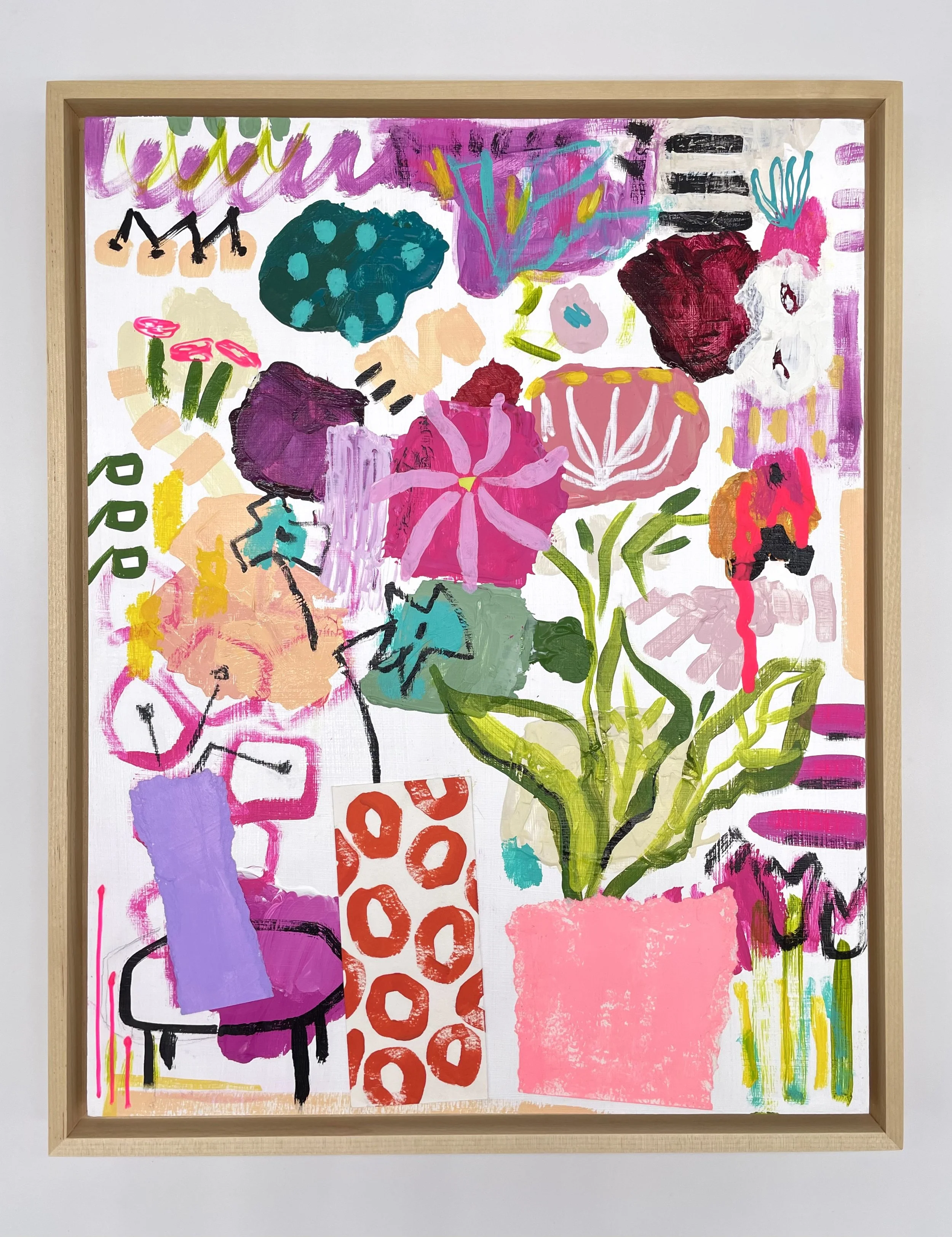 In Your Dreams - 15"x12" - Acrylic and Collage on Wood Panel - SOLD