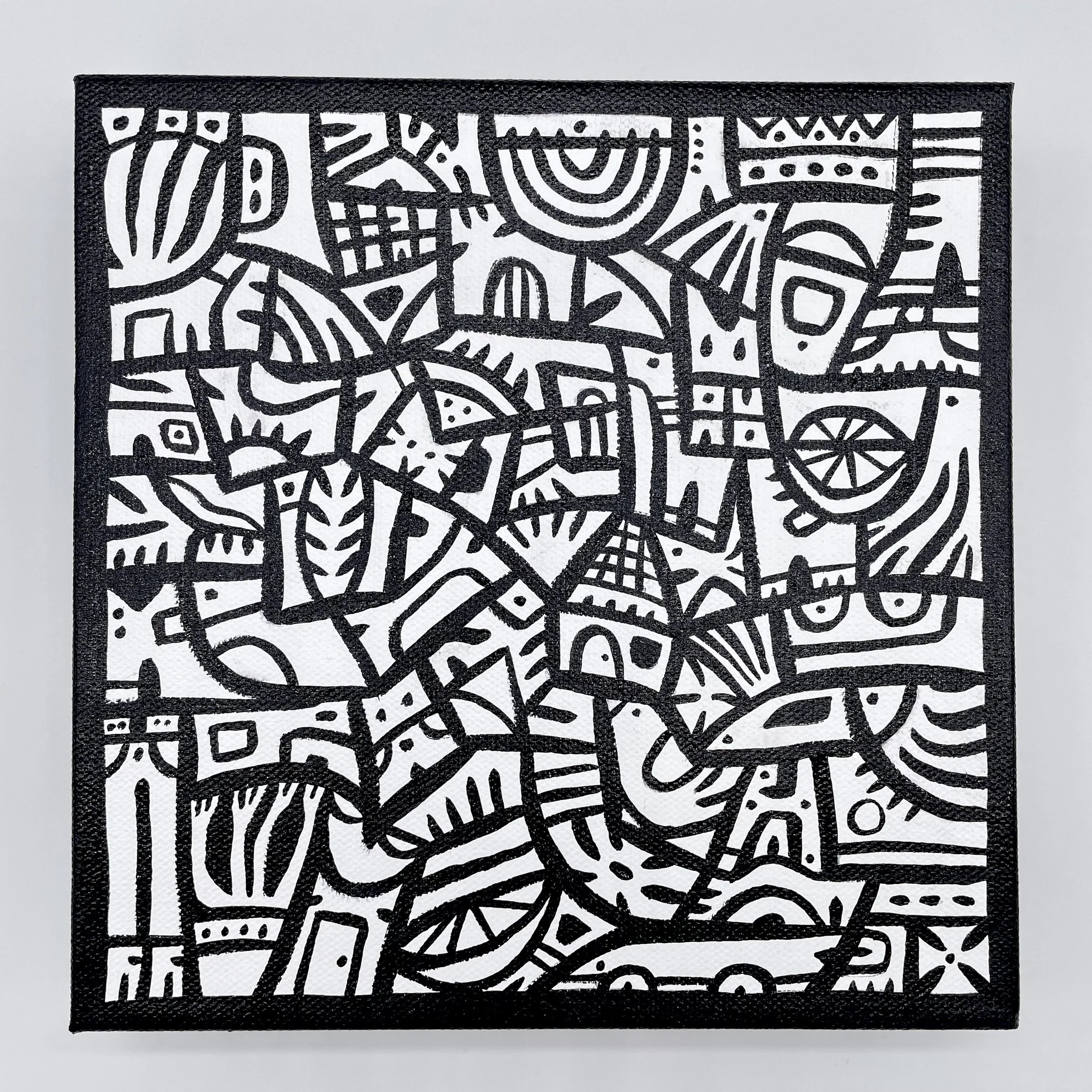 Bits and Pieces: Onyx - 8"x8" - Acrylic on Canvas- SOLD