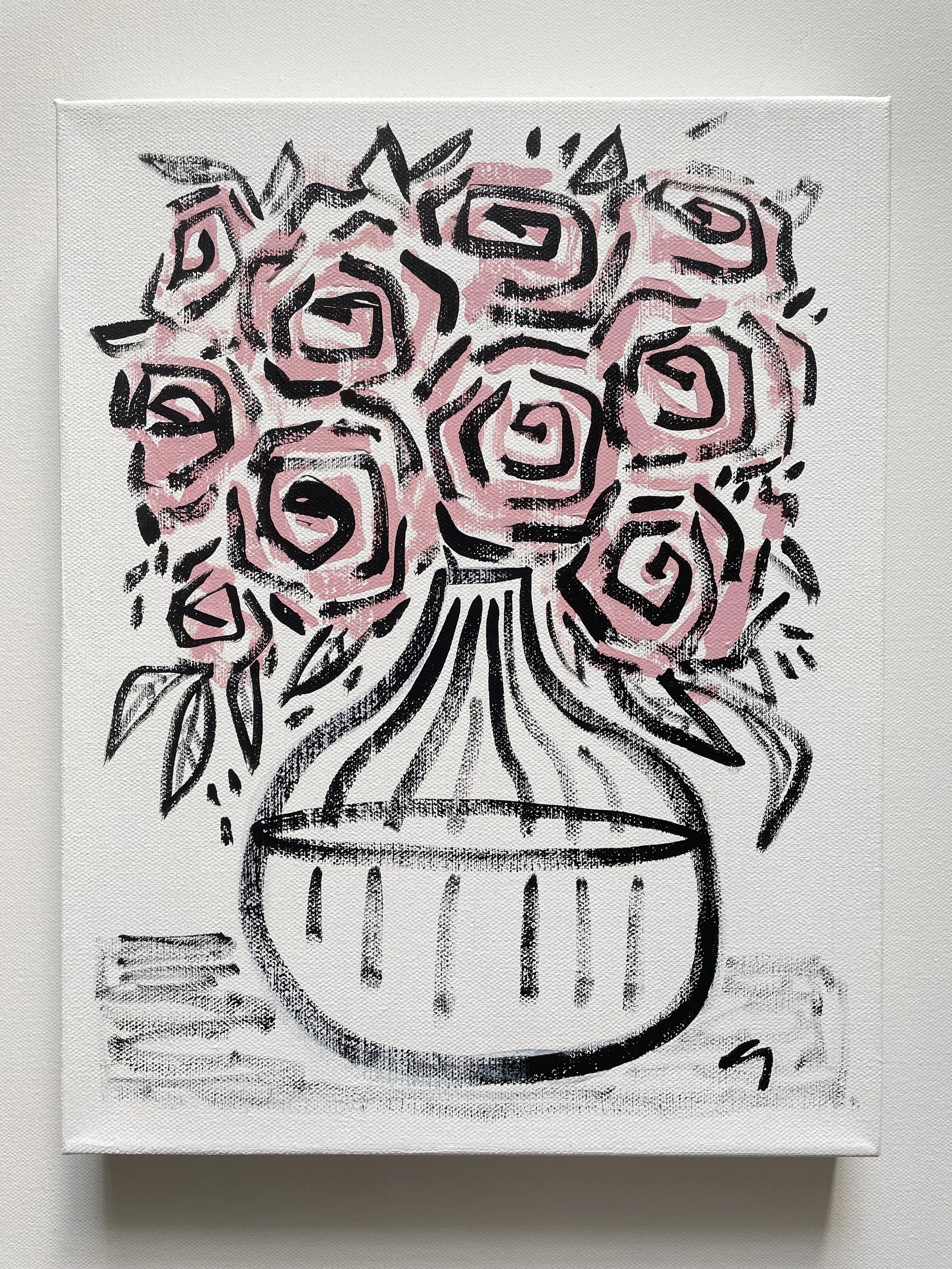 Ring Around the Rosies - 14" x 11" - Acrylic on Canvas - SOLD