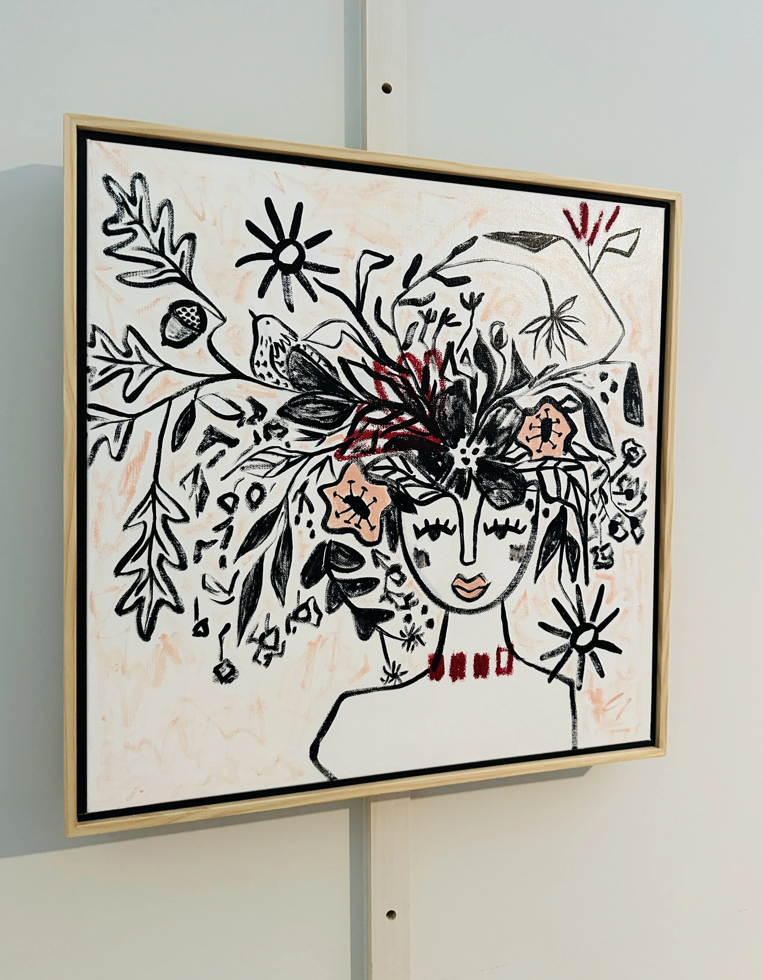 Blush Bust - 21" x 21" - Acrylic on Canvas - SOLD