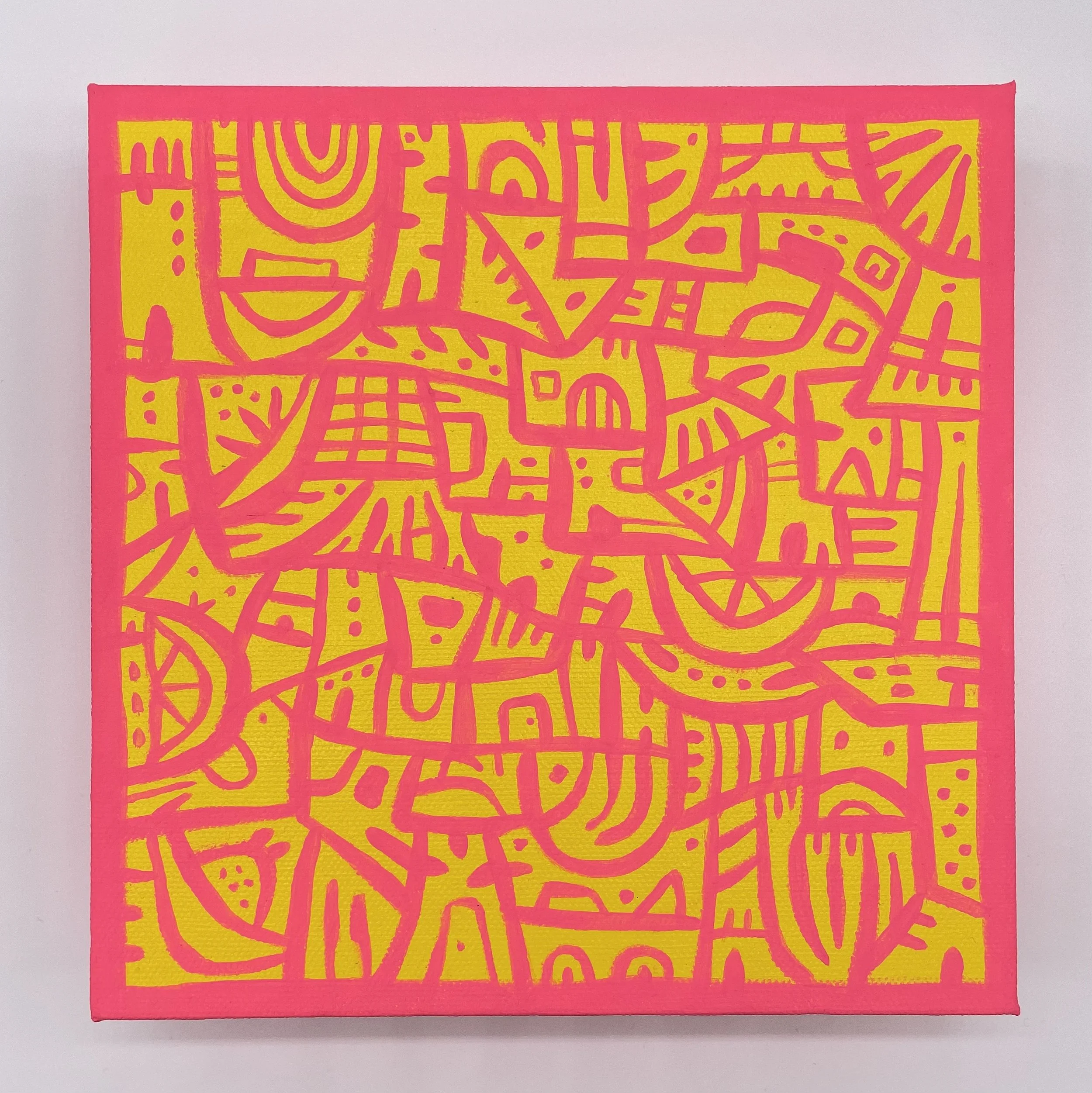 Bits and Pieces: Strawberry Lemonade - 8"x8" - Acrylic on Canvas- SOLD