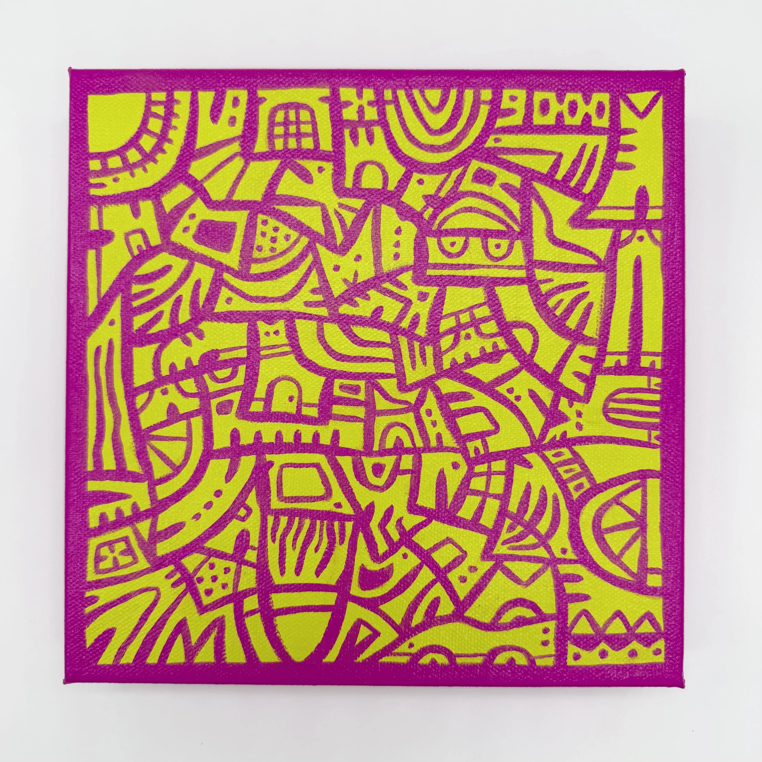 Bits and Pieces: Lime Punch - 8"x8" - Acrylic on Canvas