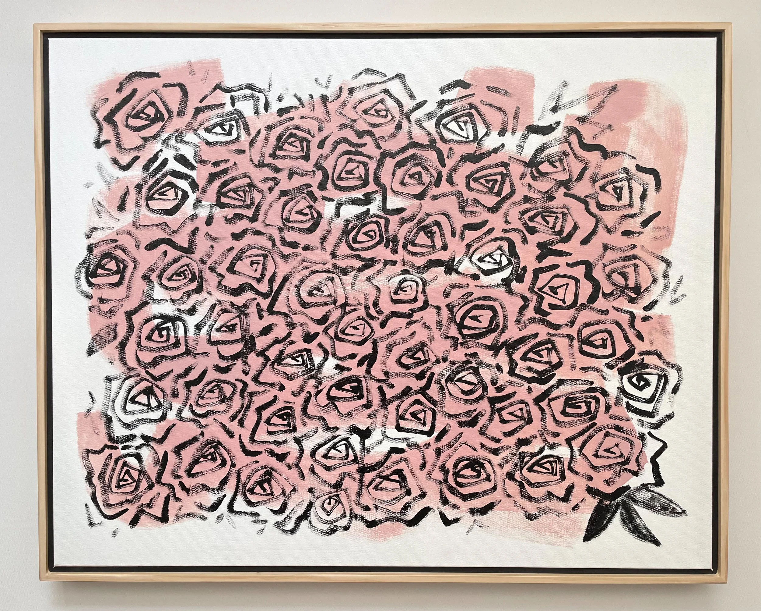 Roses on Rosé - 25" x 31" - Acrylic on Canvas 