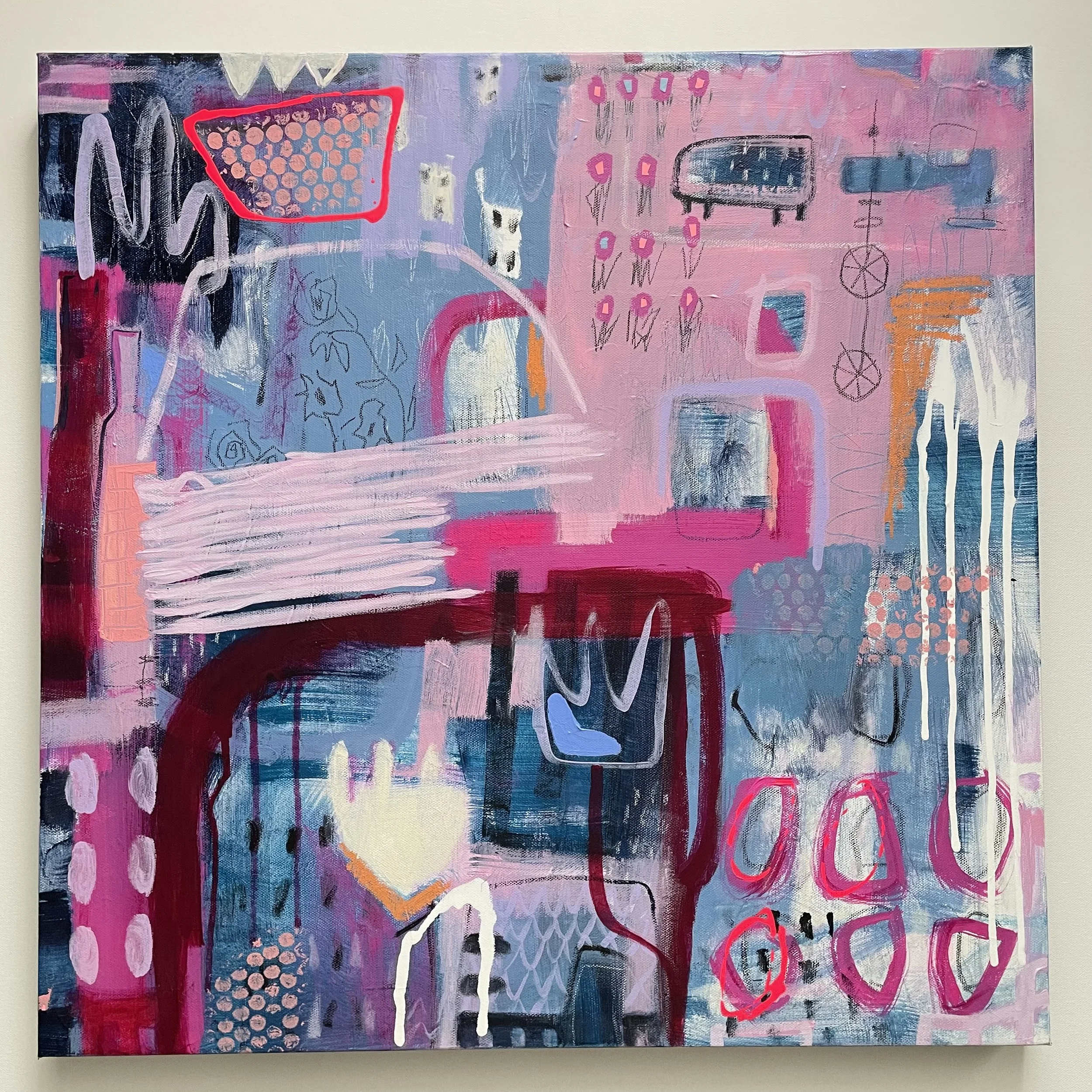 Tiptoe though the Tulips - 24"x24" - Acrylic on Canvas- SOLD