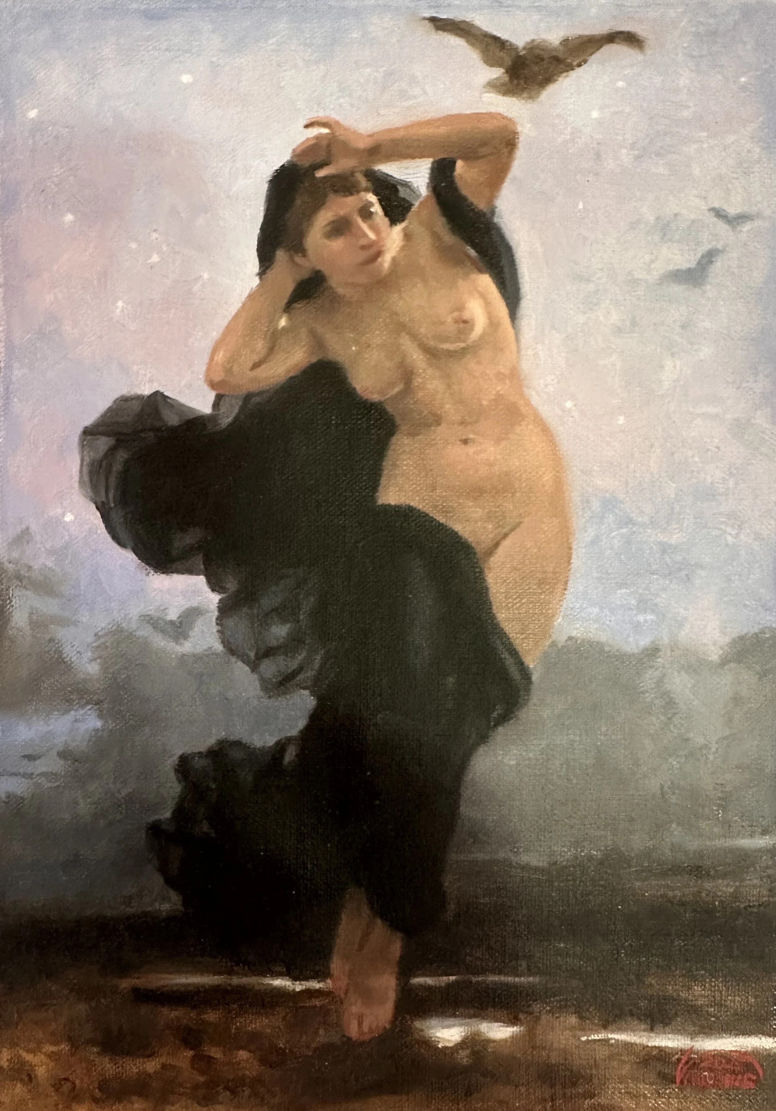 La Nuit small study after william adolphe bouguereau
