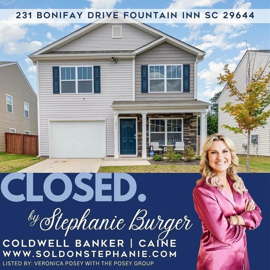 Just Closed! 🌟 

Congratulations to my buyers on the purchase of their new home! 

Thank you for trusting me as your Realtor! 💙 

#JustClosed
#SoldonStephanie⁠
#YouDeservetheBestinRealEstate⁠
#CBCaine⁠
#GreenvilleSCRealtor⁠
#ILoveWhatIDo⁠
www.Soldo