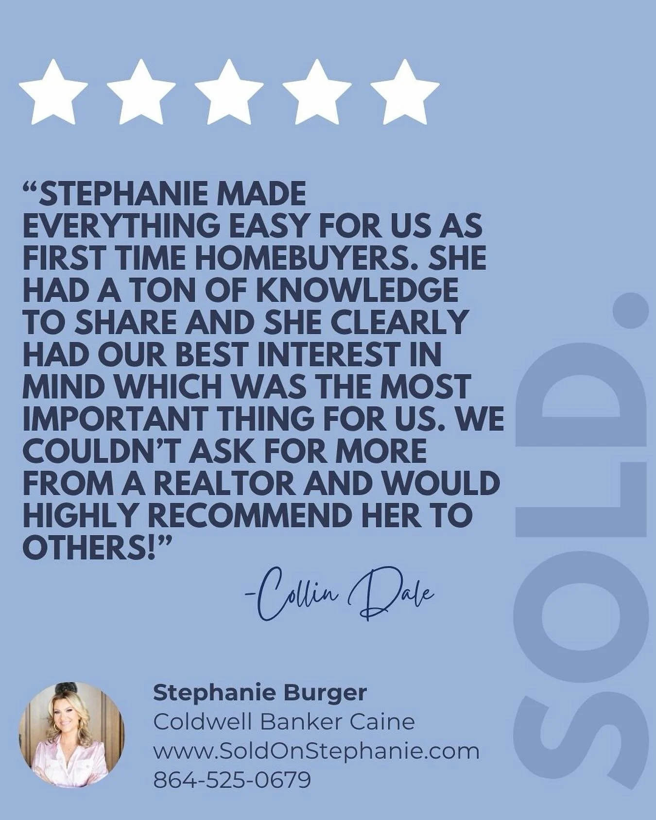 Client Testimonial
 ⭐️⭐️⭐️⭐️⭐️

You Deserve the Best in Real Estate! 

#ClientTestimonial
#SoldonStephanie⁠
#YouDeservetheBestinRealEstate⁠
#CBCaine⁠
#GreenvilleSCRealtor⁠
#ILoveWhatIDo⁠
www.SoldonStephanie.com⁠
280+ 5-Star Reviews 🔗in BIO