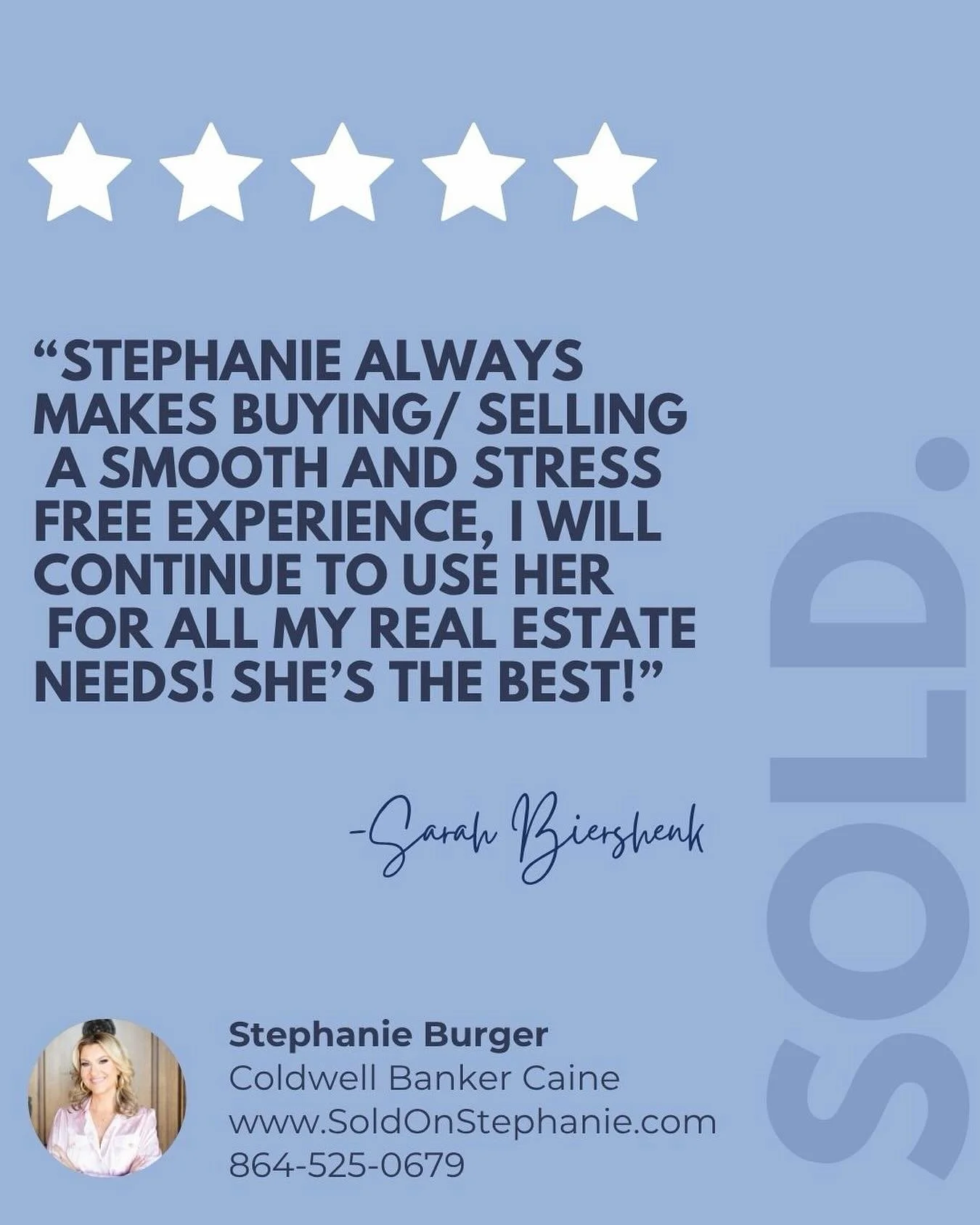 Client Testimonial
 ⭐️⭐️⭐️⭐️⭐️

You Deserve the Best in Real Estate! 

#ClientTestimonial
#SoldonStephanie⁠
#YouDeservetheBestinRealEstate⁠
#CBCaine⁠
#GreenvilleSCRealtor⁠
#ILoveWhatIDo⁠
www.SoldonStephanie.com⁠
280+ 5-Star Reviews 🔗in BIO