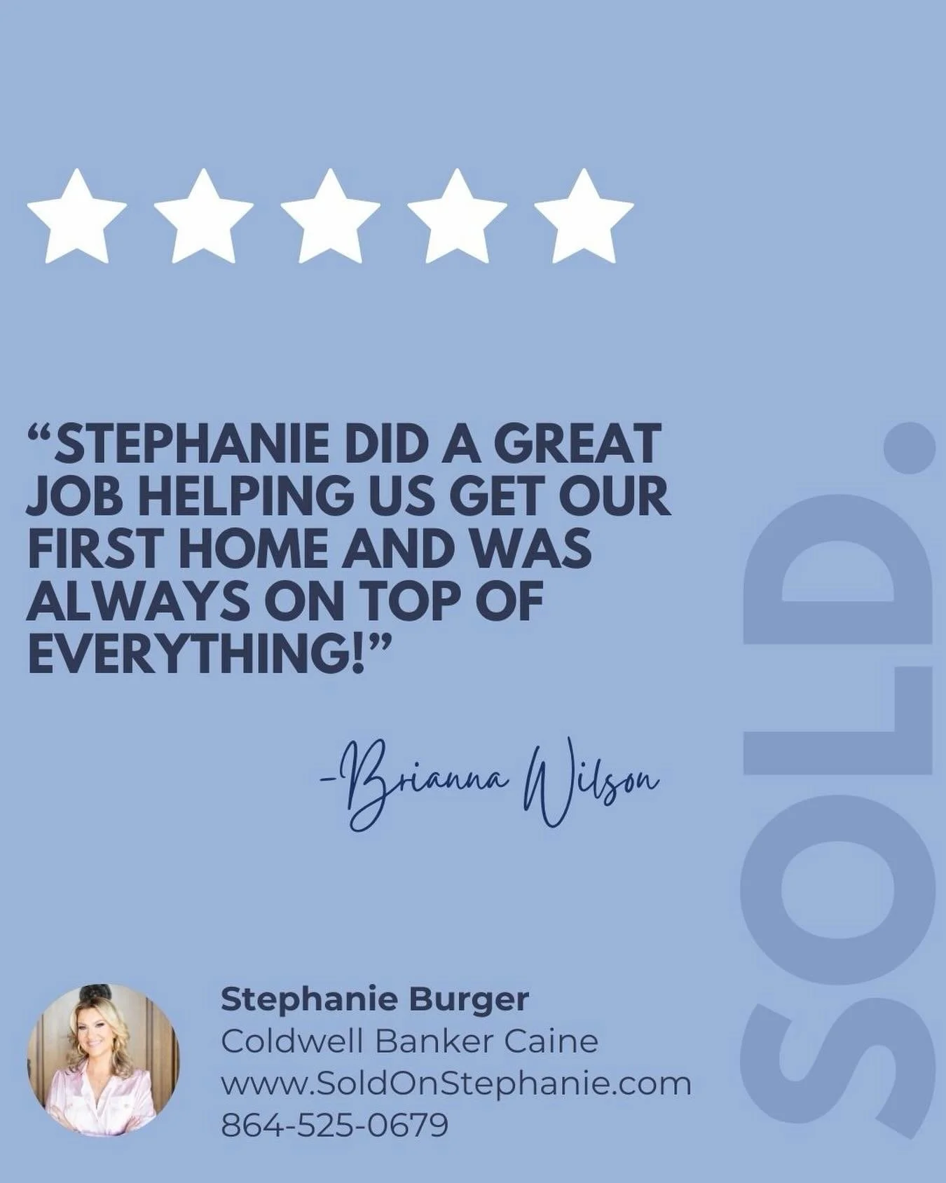 Client Testimonial! 
⭐️⭐️⭐️⭐️⭐️&nbsp;
&nbsp;&nbsp;
You Deserve the Best in Real Estate! &nbsp;
&nbsp;&nbsp;
#ClientTestimonial&nbsp;
#SoldonStephanie⁠&nbsp;
#YouDeservetheBestinRealEstate⁠&nbsp;
#CBCaine⁠&nbsp;
#GreenvilleSCRealtor⁠&nbsp;
#ILoveWhatI
