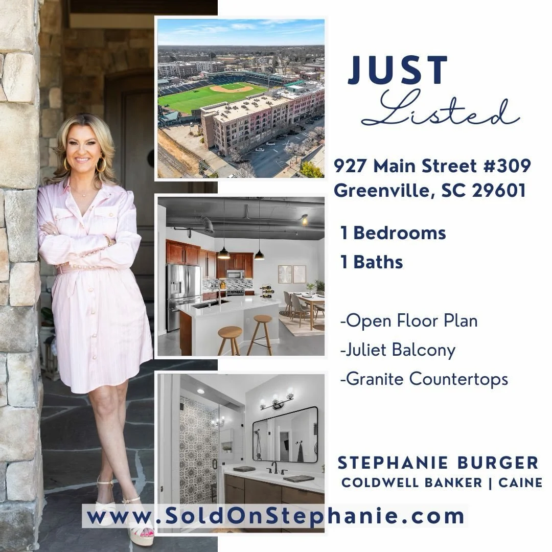 Just Listed! 🌟 

📍 927 S Main Street Unit #309 Greenville, SC 29601

#JustListed
#SoldonStephanie⁠
#YouDeservetheBestinRealEstate⁠
#CBCaine⁠
#GreenvilleSCRealtor⁠
#ILoveWhatIDo⁠
www.SoldonStephanie.com⁠
280+ 5-Star Reviews 🔗in BIO