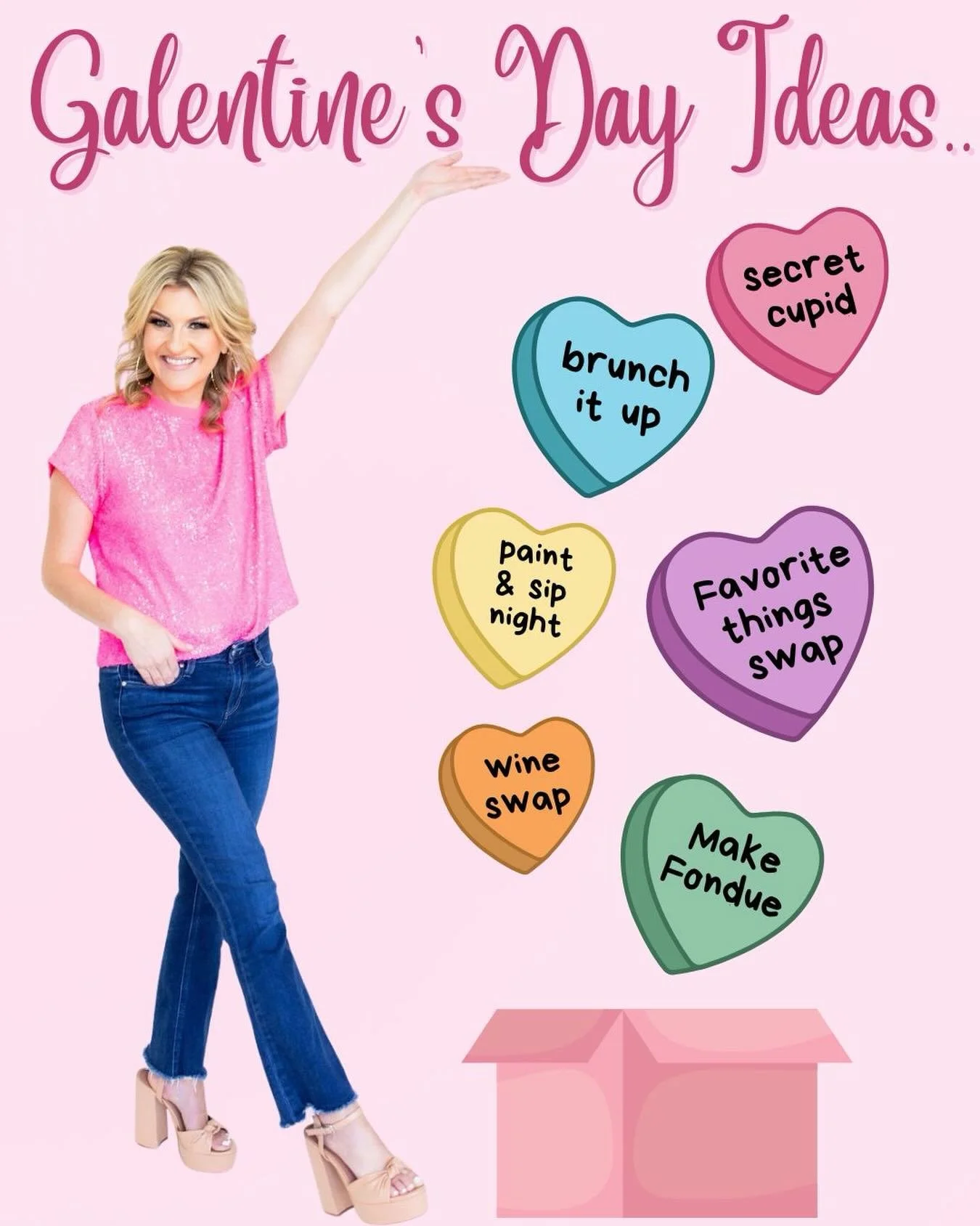 Valentine&rsquo;s Day is for my hubby&hellip; but Galentine&rsquo;s Day is for the girls 💕 

I&rsquo;m all about a cozy night in with mocktails + girl talk. Maybe throw in an episode of Tell me Lies! 😉  But if you&rsquo;re looking for some more cre