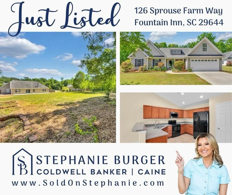 ✨ Just Listed! ✨
Welcome to 126 Sprouse Farm Way in Fountain Inn, SC 

This is where space, privacy, and potential come together on over half an acre with NO HOA! 

This 3BR/2BA home features vaulted ceilings, hardwood floors, a cozy fireplace, and a