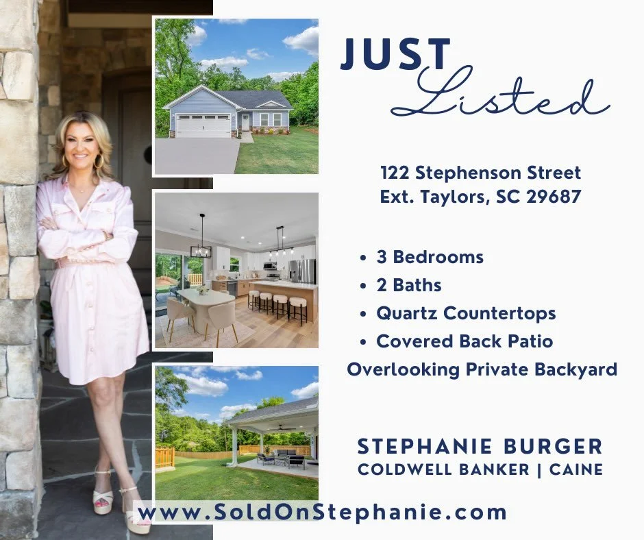 🏡 Just Listed in Taylors, SC!

Welcome to 122 Stephenson Street Ext!  Astunning new construction home offering modern finishes, an open-concept layout, and over half an acre of privacy just steps from Taylors Mill! 

This 3BR/2BA home features quart