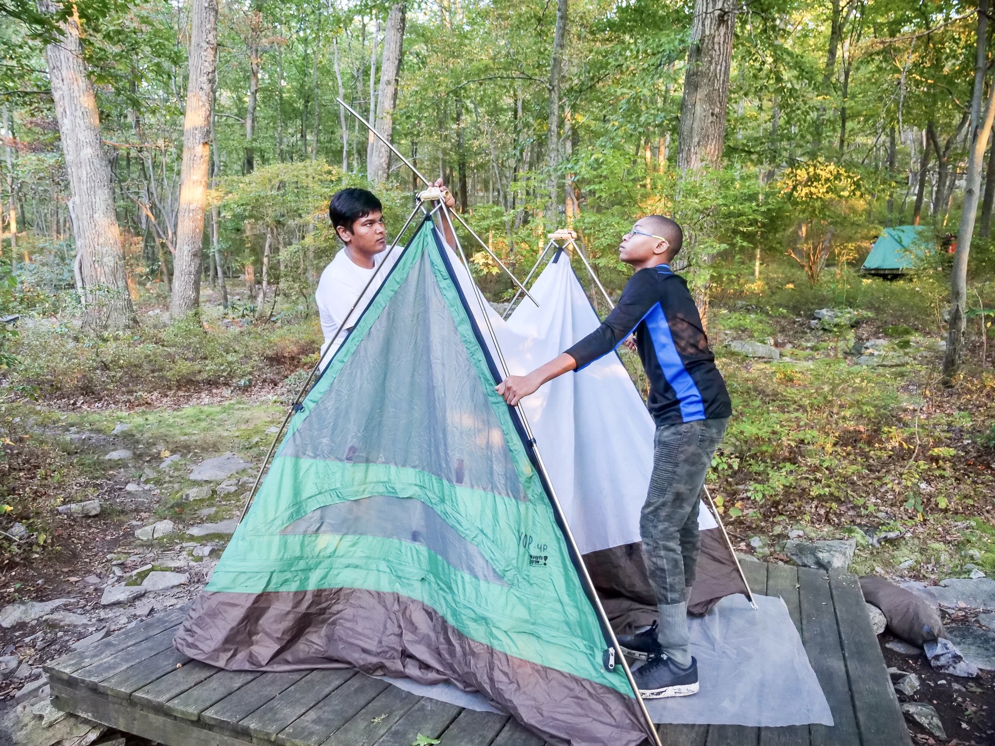 C2C participants pitch a tent at the Delaware Water Gap.jpg
