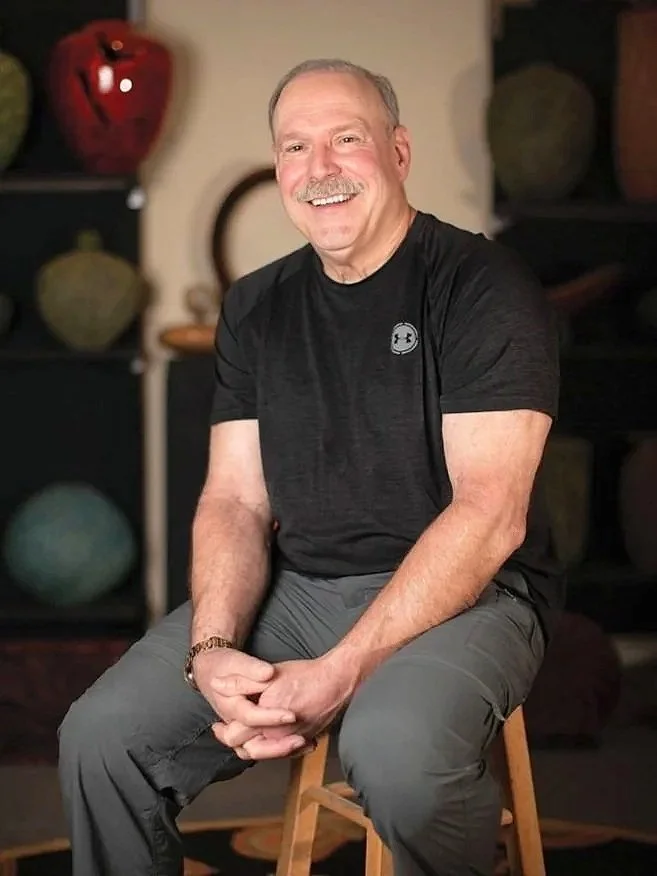 Master woodworker Steve Miller. Steve is an artist from the Asheville, NC region who specializes in turned and carved sculptural vessels. His award winning work is in collections around the world.