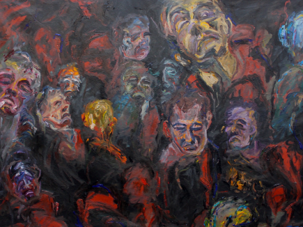 I WILL NEVER WALK TWICE IN THIS CROWD no1, 54x75 inches, Oil on canvas, 2024
