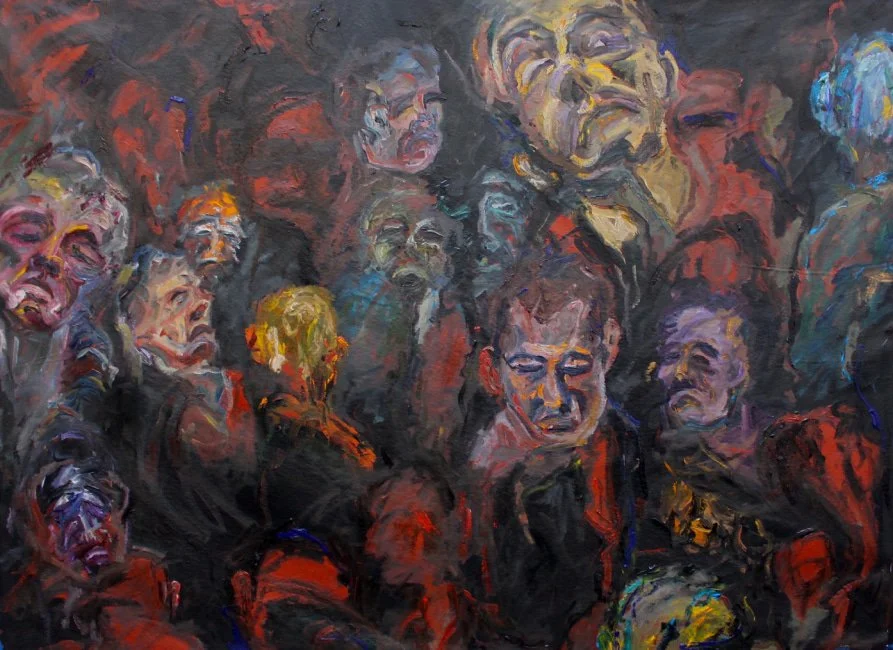 I WILL NEVER WALK TWICE IN THIS CROWD no1, 54x75 inches, oil on canvas, 2024