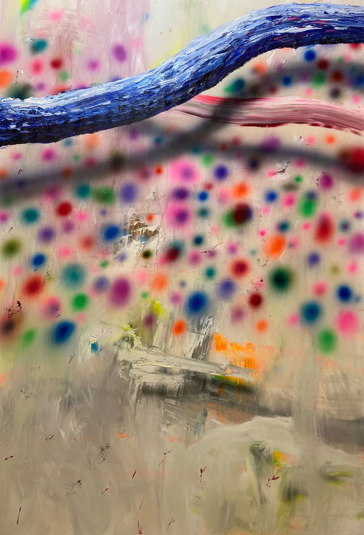 GEODES WRATH, 52X72 inches,  water based paint and solid paint marker on canvas, 2021