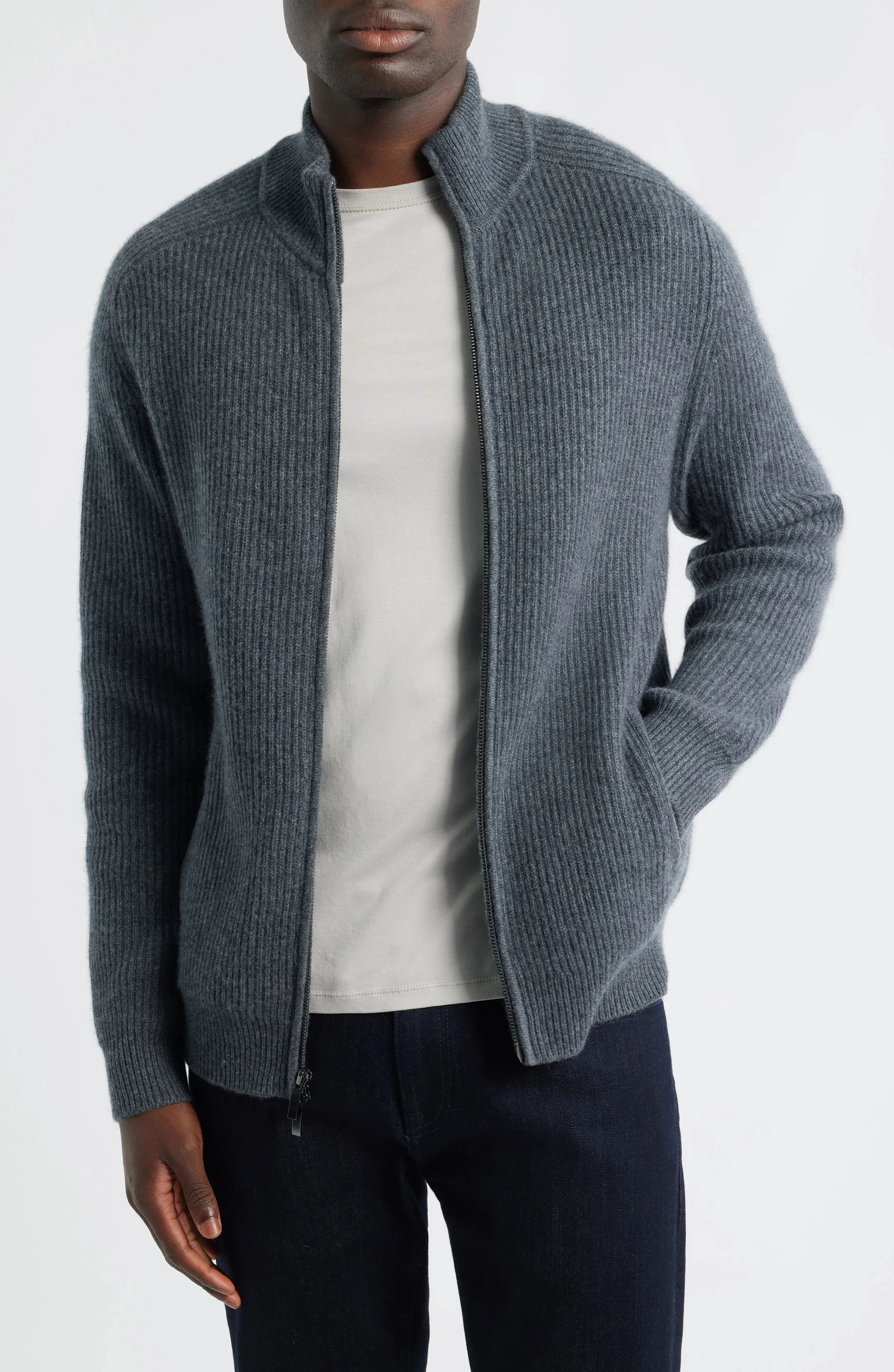 Sportswear Men's - NORDSTROM - LUXE CASHMERE ZIP CARDIGAN- AW25 - GREY EMBERS HEATHER - Assoc Designer - Seattle, WA, USA