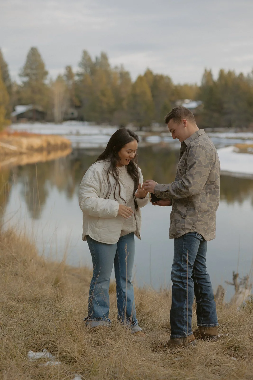 A Romantic Sunriver Proposal Along the Deschutes River | Conner &amp; Ella