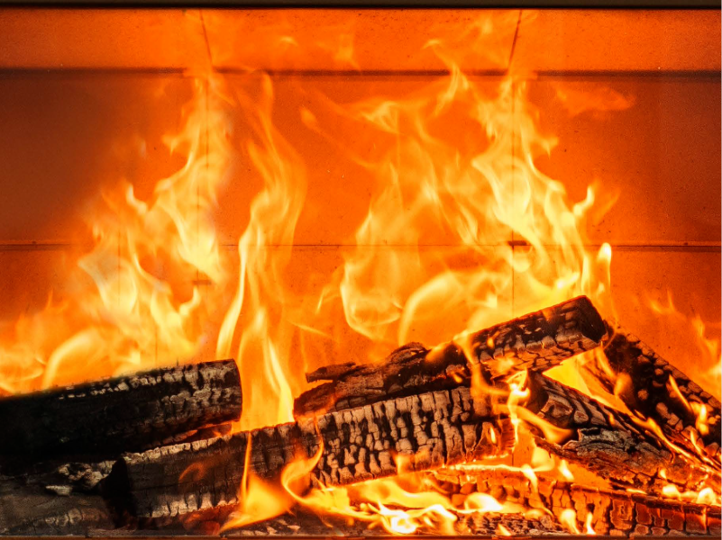 Wood fire flame