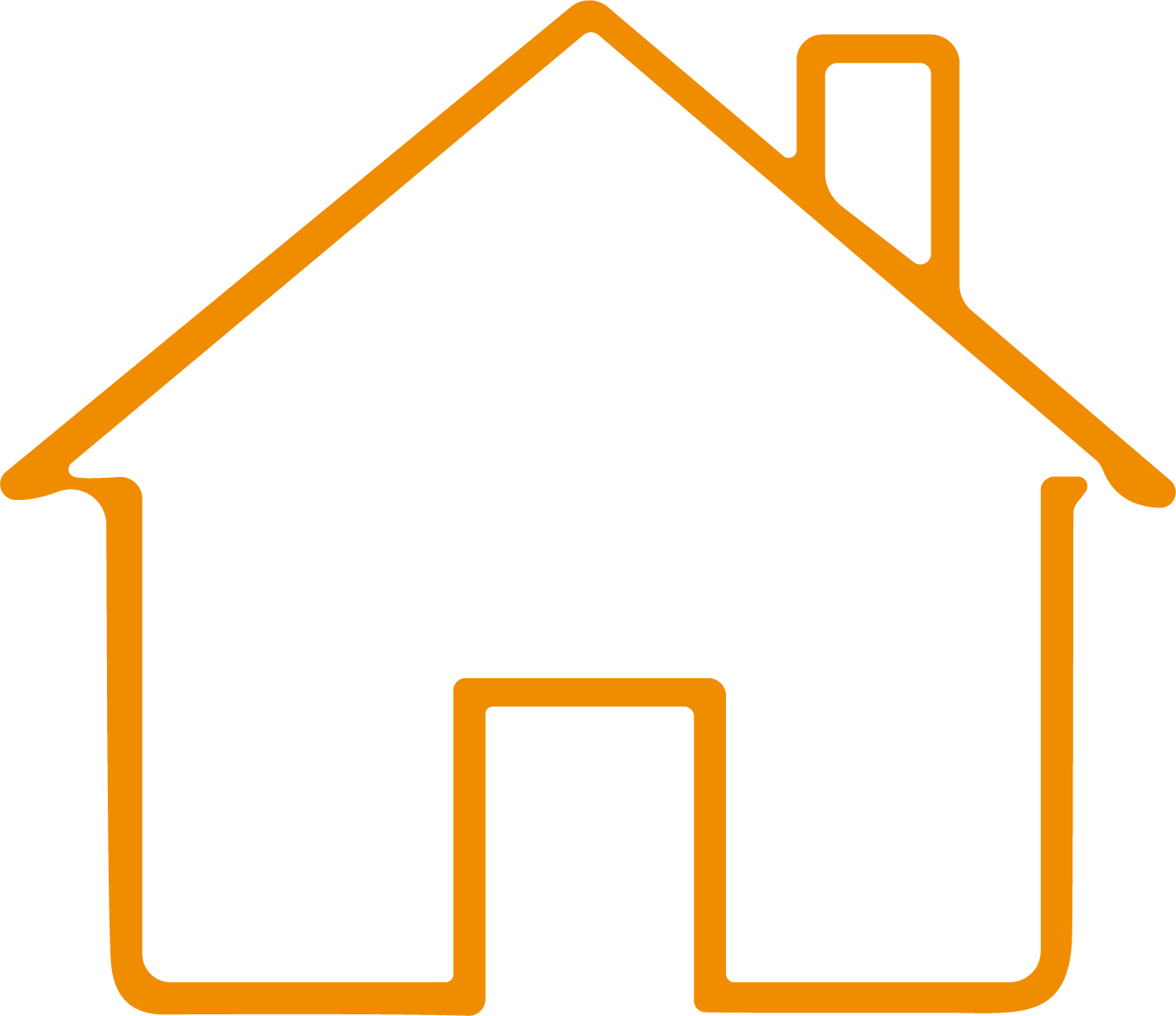 Outline of a house with a chimney