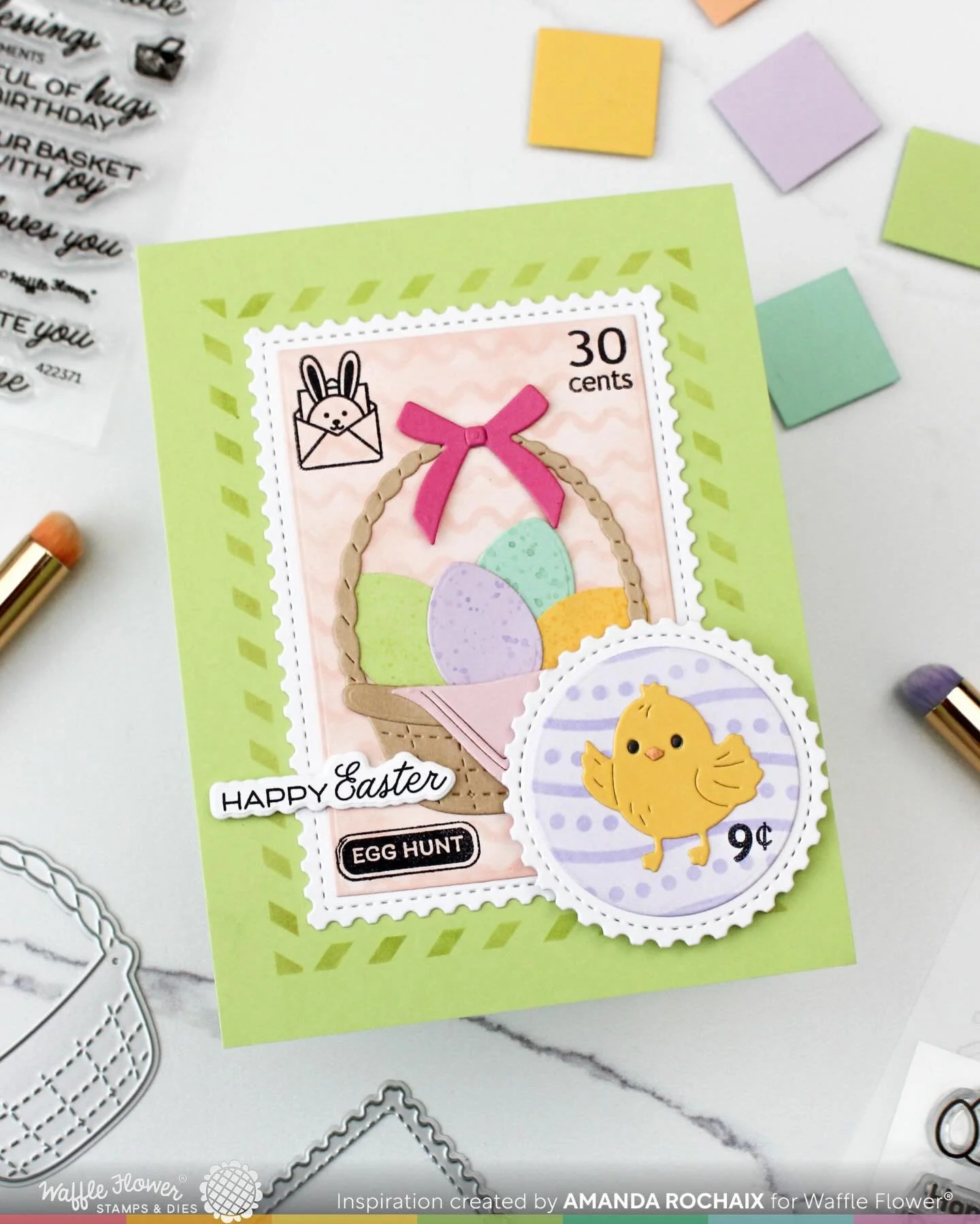 🎉🎉🎉Giveaway🎉🎉🎉
In celebrating the new Waffle Flower Spring Time release, I&rsquo;ve partnered with @waffleflowercrafts to give 1 lucky winner a $20 gift certificate to waffleflower.com! 

I had so much fun playing with the Postage Collage Egg H