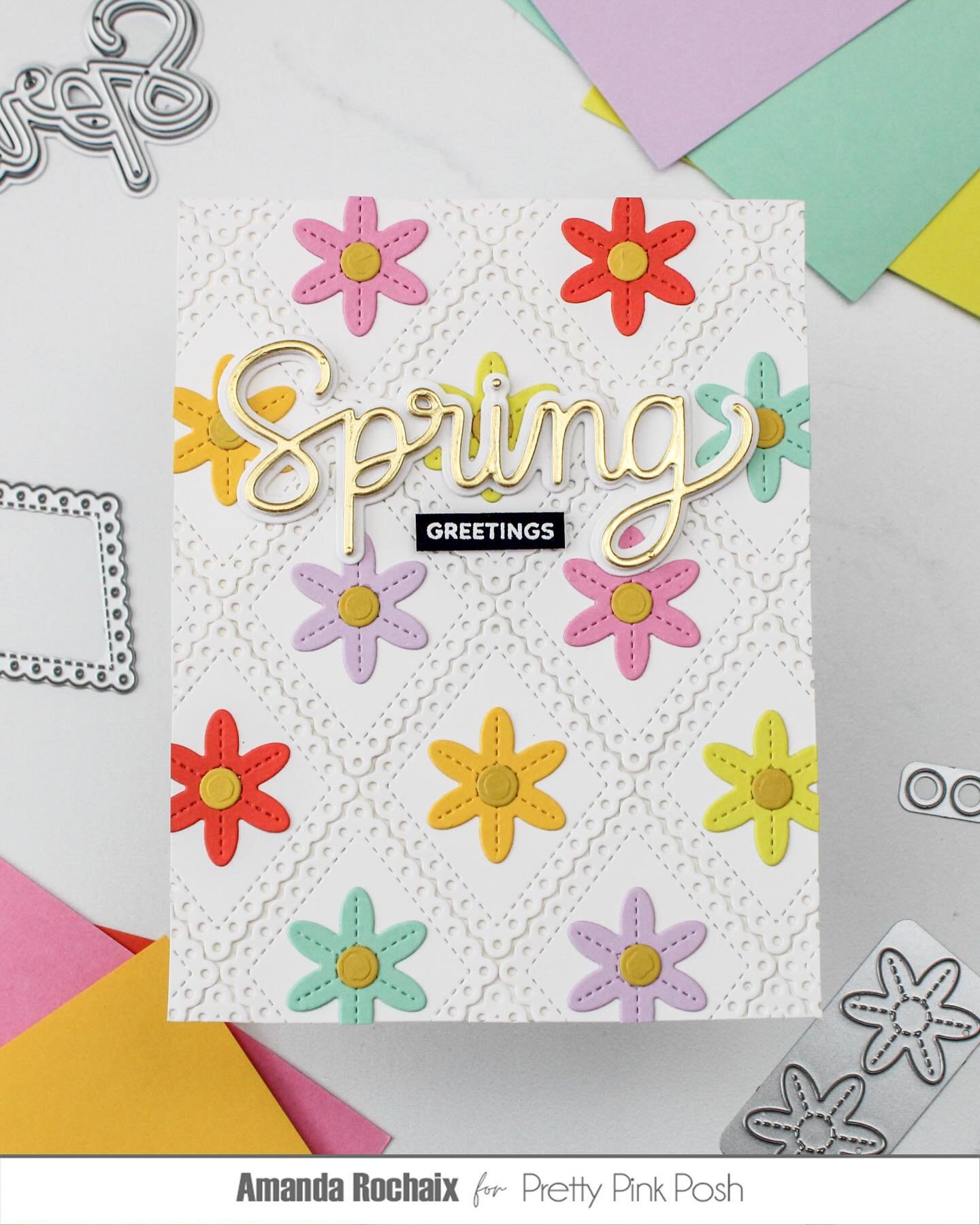 Happy Friday!!! It&rsquo;s feeling a liiiiittle bit like spring again (and by that I mean it&rsquo;s sunny 😂) so I just had to share this card today!Have you seen the brand new @prettypinkposh release featuring Easter and spring products? This colle