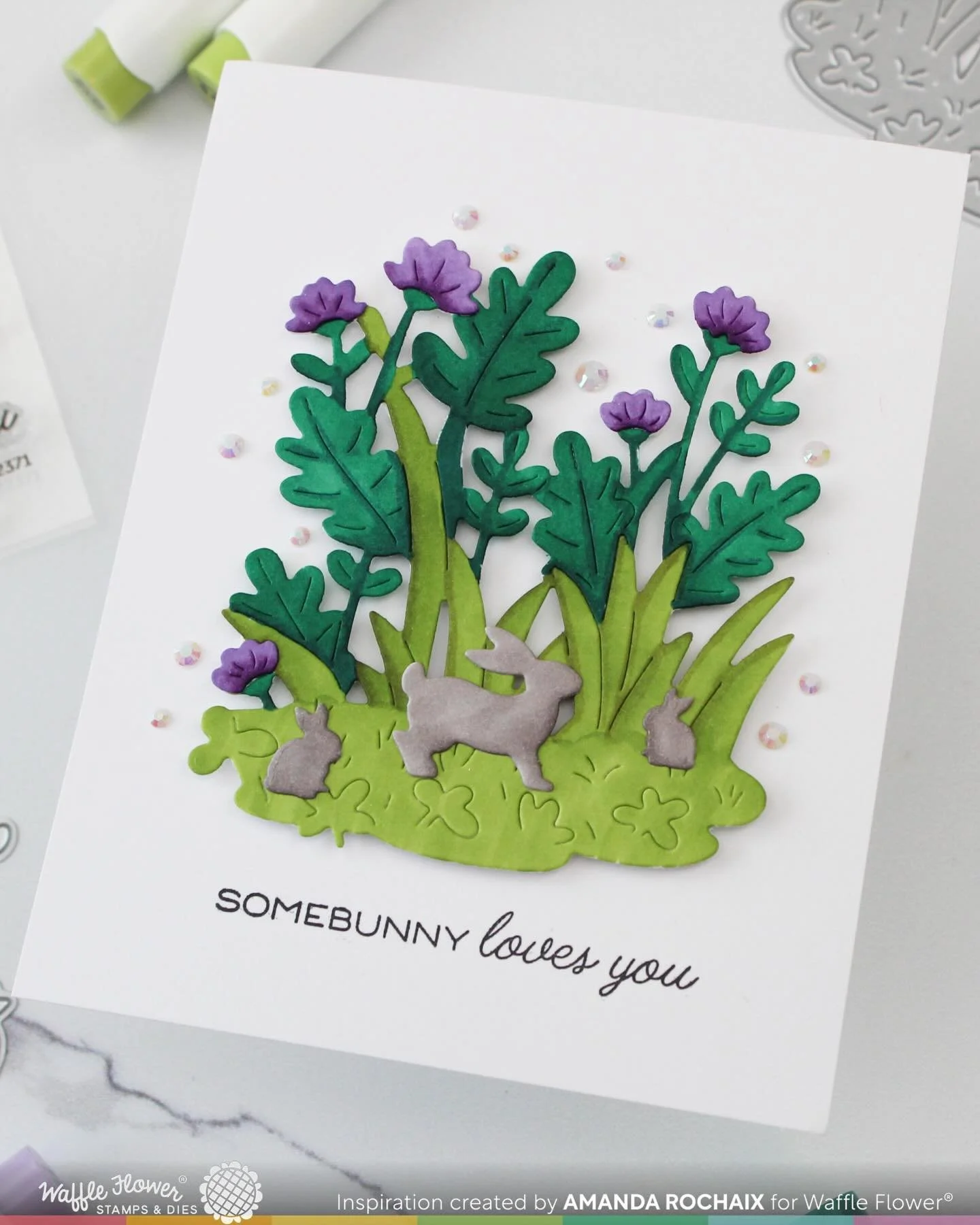 One of my goals this year is to pick up mediums I haven&rsquo;t used in a while/get out of my comfort zone, and I did just that with this cute card! I used my alcohol markers for the first time in a long time and colored the Sweet Grass die and the P