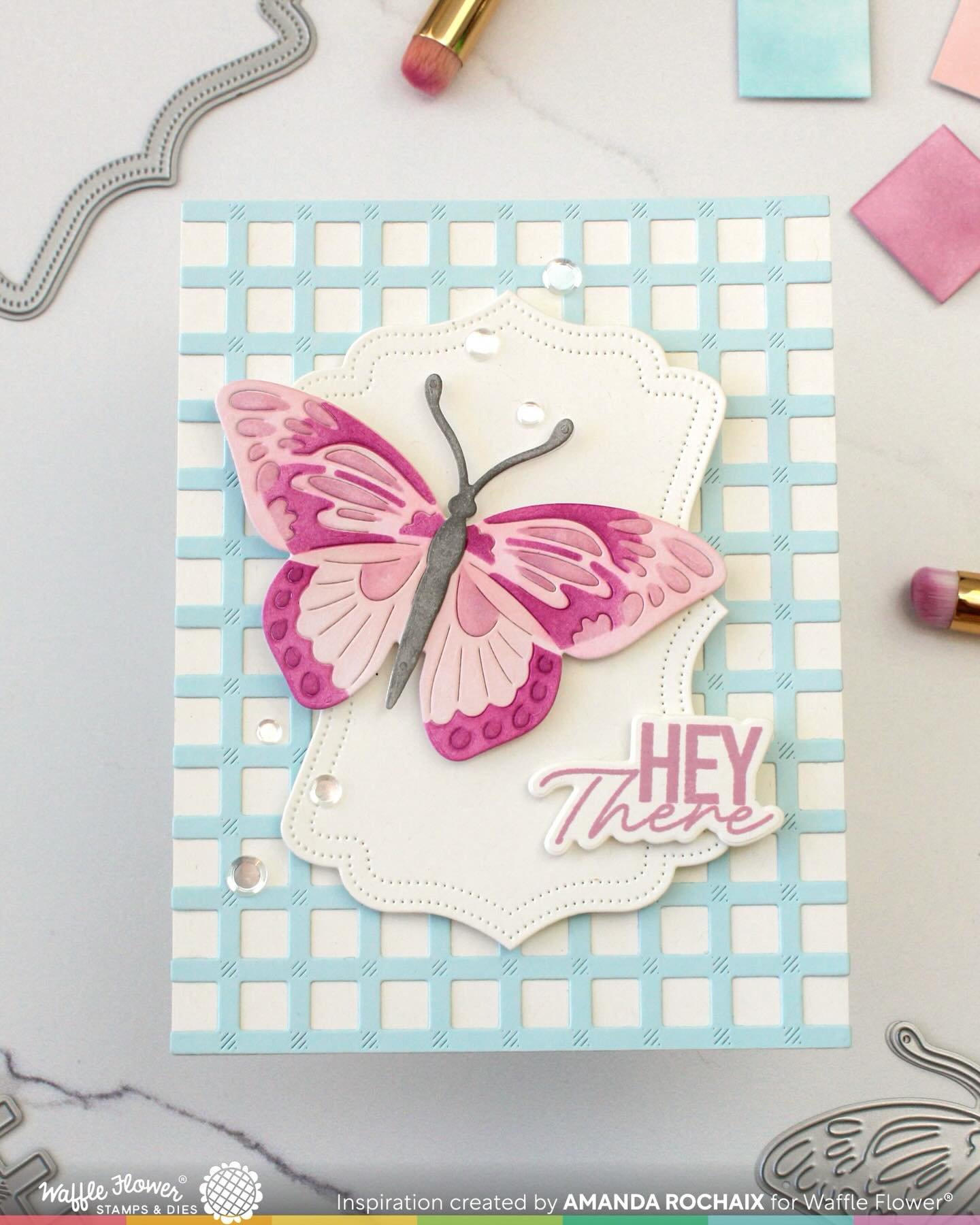 It&rsquo;s day 2 of sneaks for the Baking Fun release at @waffleflowercrafts 😍. This card feature the new Gingham die, the Nesting Piercing Fancy Labels die, and the fabulous Mixed Sentiments stamp set and matching die. I adore these new sentiments 