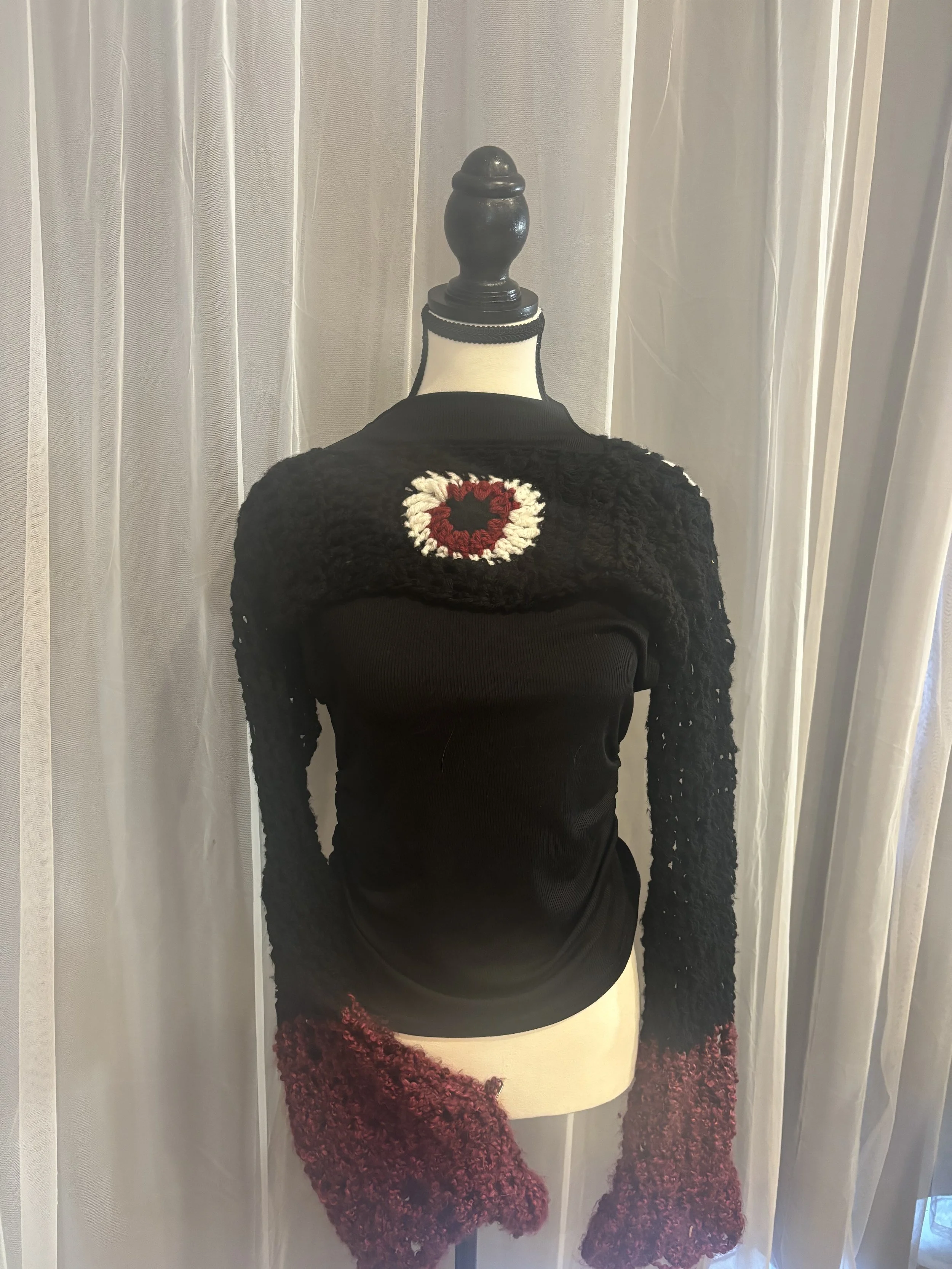 Evil eye crochet bolero