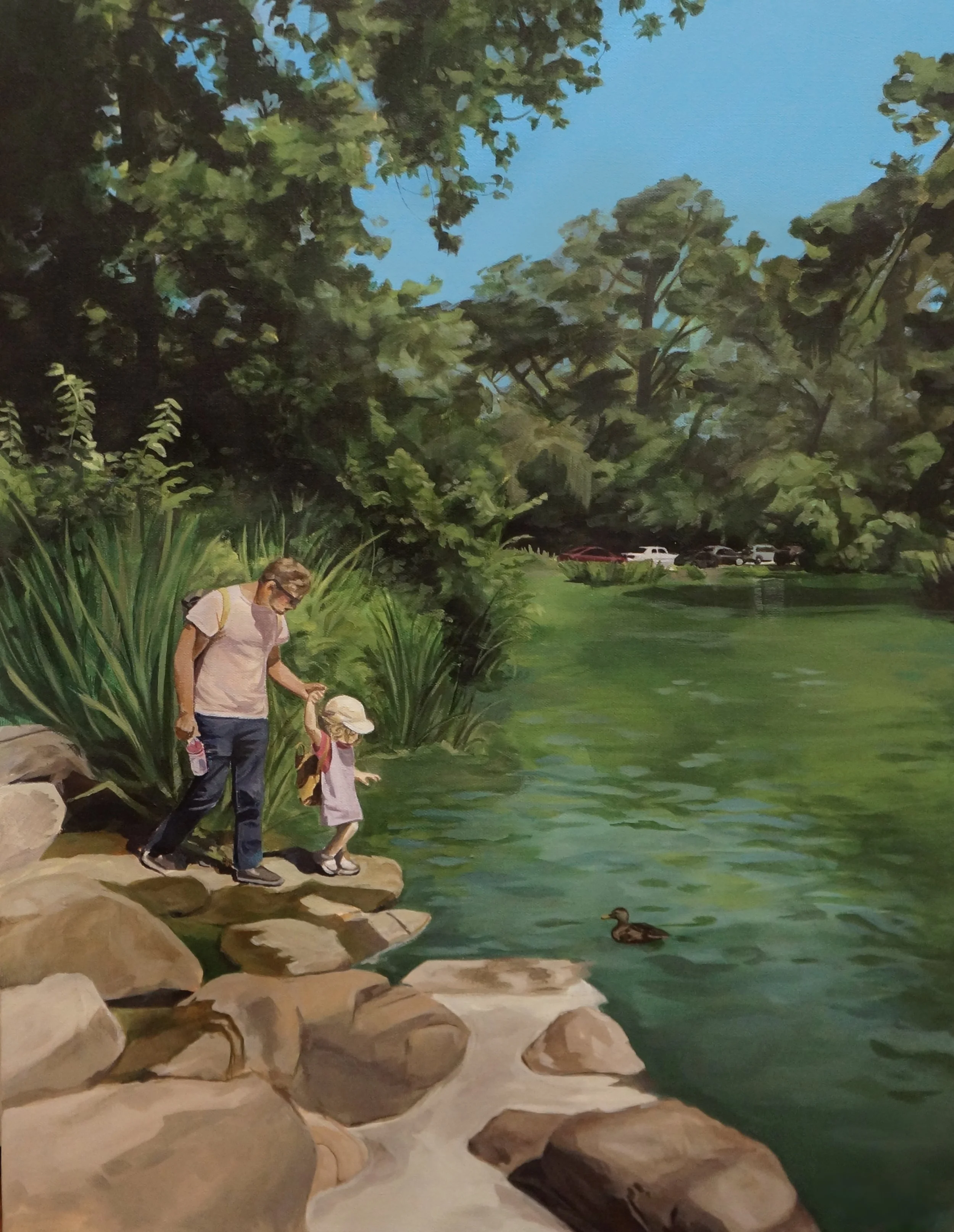 Dad, Daughter, Duck