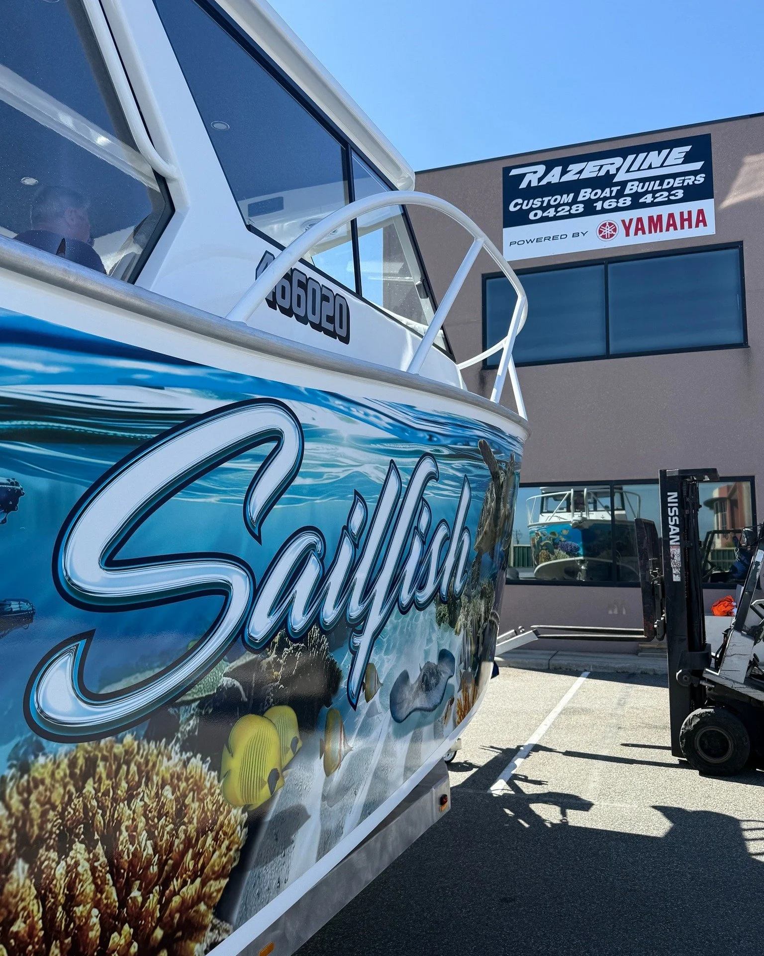 Here are the latest shots of Sailfish&mdash;just like we promised!

From the sea trial last week and her maiden voyage over the weekend, Sailfish looked right at home out on the water.

Equipped with dual Garmin 16&quot; sounders and radar dome, twin