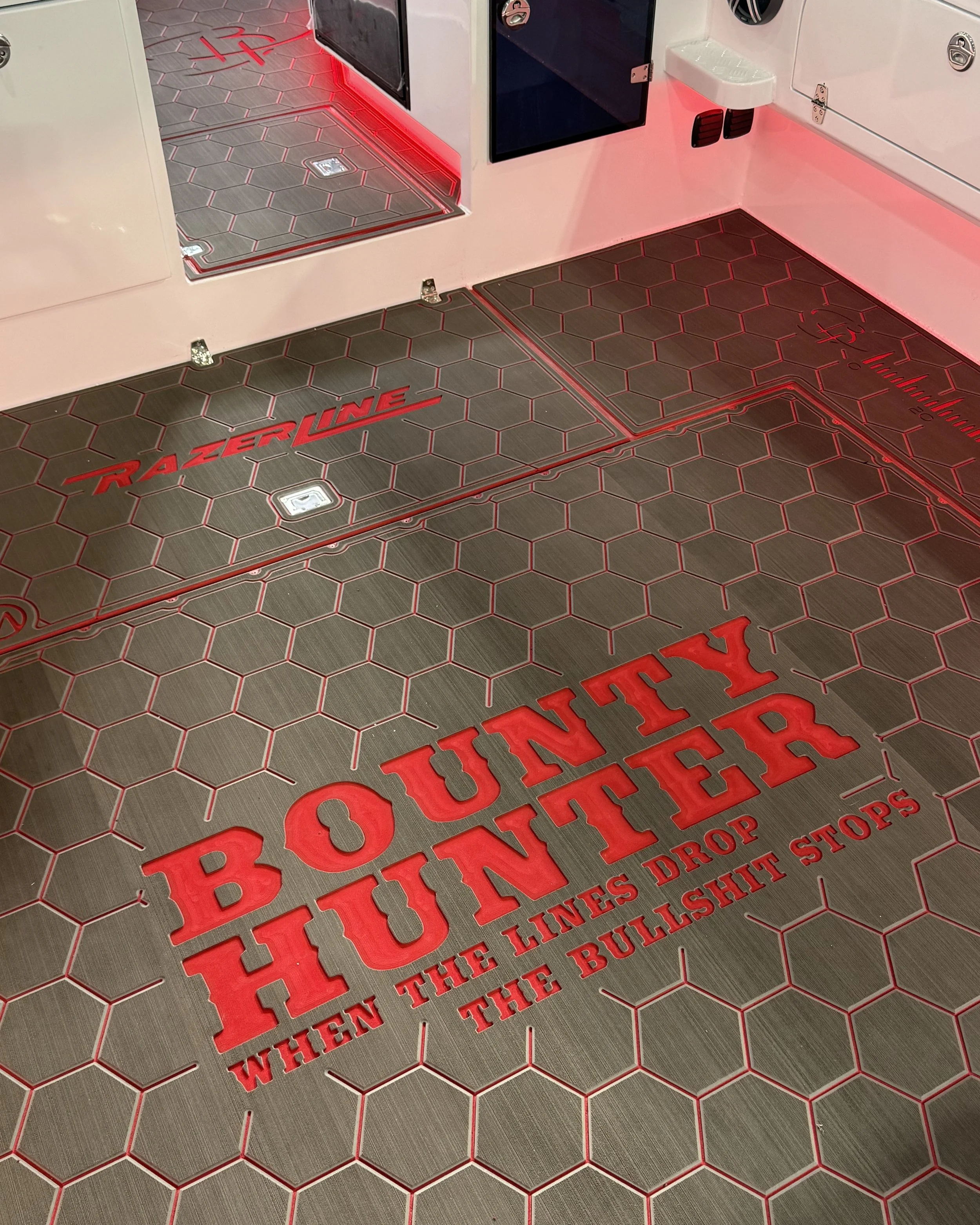 ⚠️ Sneak Peek Alert ⚠️
The new Bounty Hunter is getting closer to completion, and it's shaping up to be something special.

This is the most customised 10.5m Olympian Optimum to ever to leave the Razerline workshop. Every detail has been tailored to 