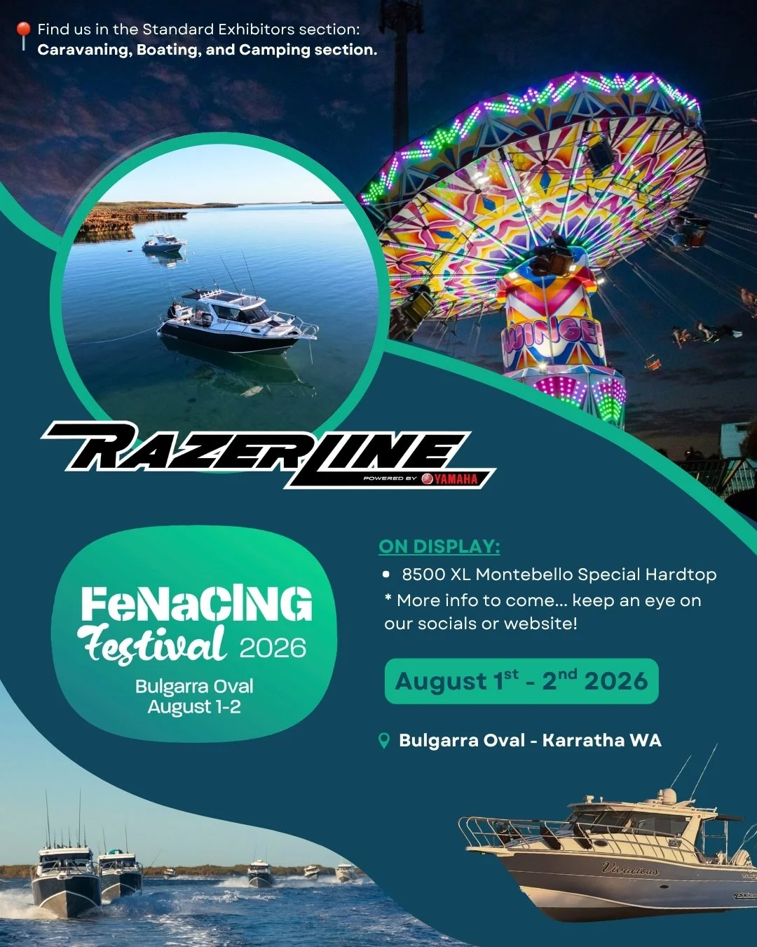 𝑴𝑰𝑺𝑺𝑬𝑫 𝑼𝑺 𝑨𝑻 𝑻𝑯𝑬 𝑹𝑬𝑪𝑬𝑵𝑻 𝑩𝑶𝑨𝑻 𝑺𝑯𝑶𝑾𝑺?

Missed Razerline at the @hillarysboatshow or the @sanctuarycoveboatshow?

Don't worry... we're packing the rest of 2026 with shows and events!

🎡📍 FeNaClNG Festival - Aug 1-2
🌾📍 @do