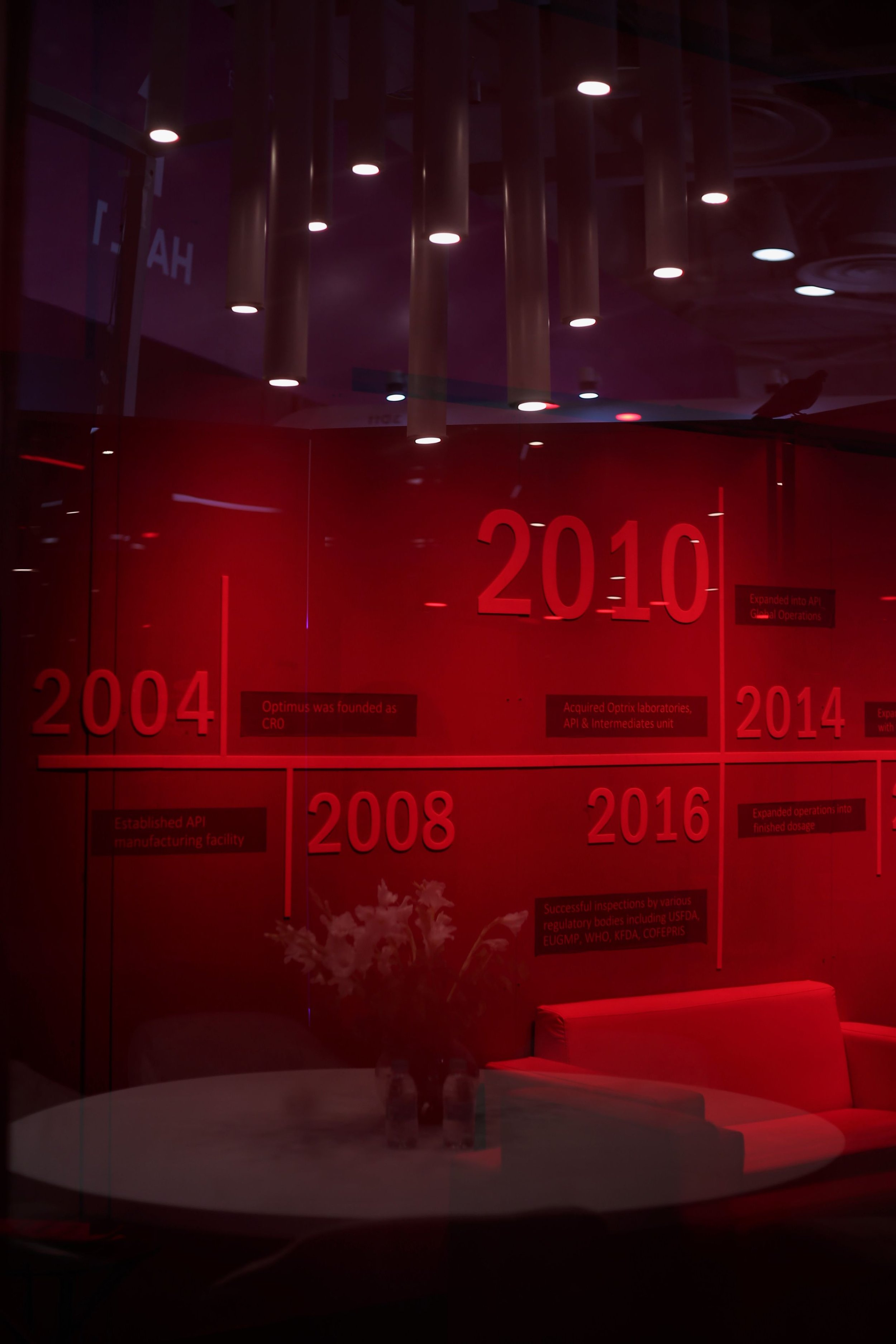 View from inside the red box, Reflection, Exhibition Design, Optimus X CPHI, Noida