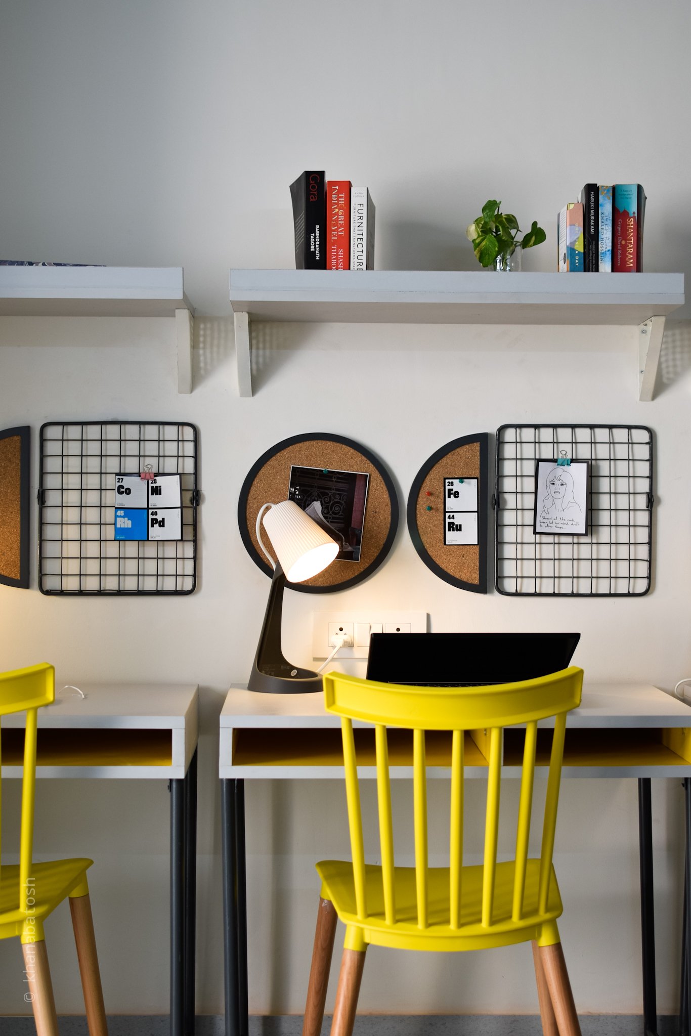 Yellow theme , Low cost interiors, student housing, India Low cost interiors