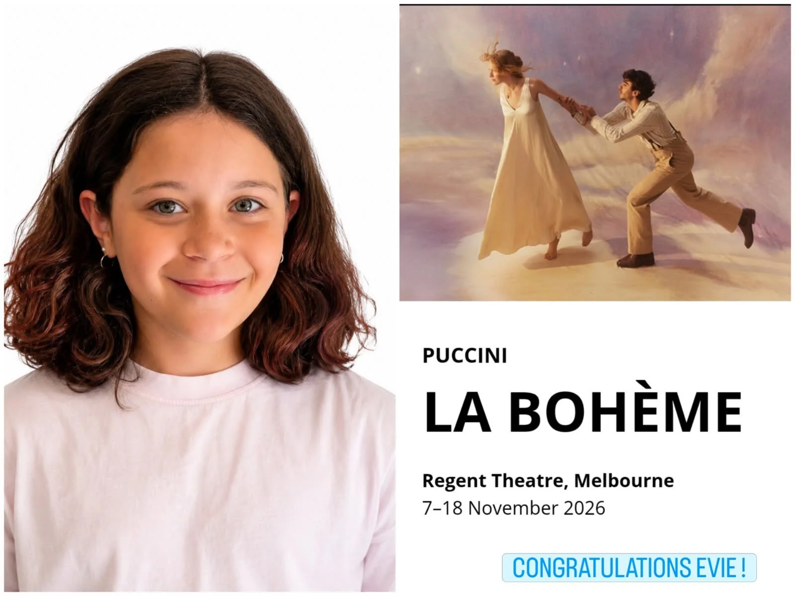 Congratulations to Evie for gaining a role in Opera Australia&rsquo;s La Boheme Puccini.  We are so proud at SLD of your achievement, and can&rsquo;t wait to see you up on the big stage later this year.  @operaaustralia @sldancers @jackegans @missnik