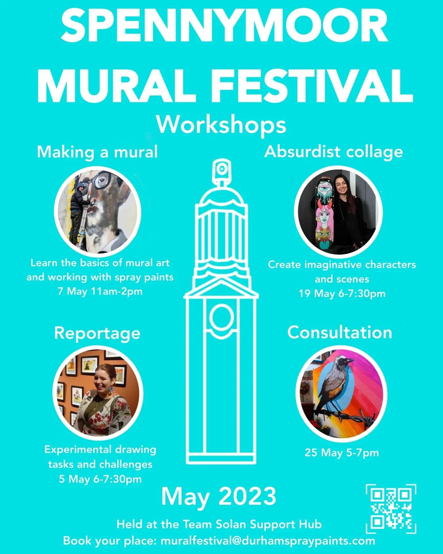 Very excited to announce Spennymoor mural festival 2023. 

This years programme is all about connection with Durham's artists and the community of Spennymoor. We're hosting workshops, consultations and events in the run up to live painting in July. w