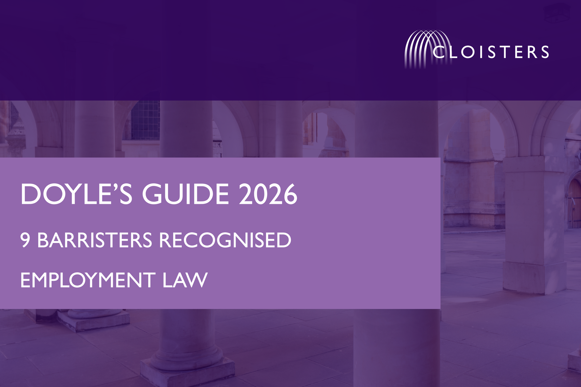 Cloisters recognised in Doyle’s Guide 2026 Employment Law Rankings