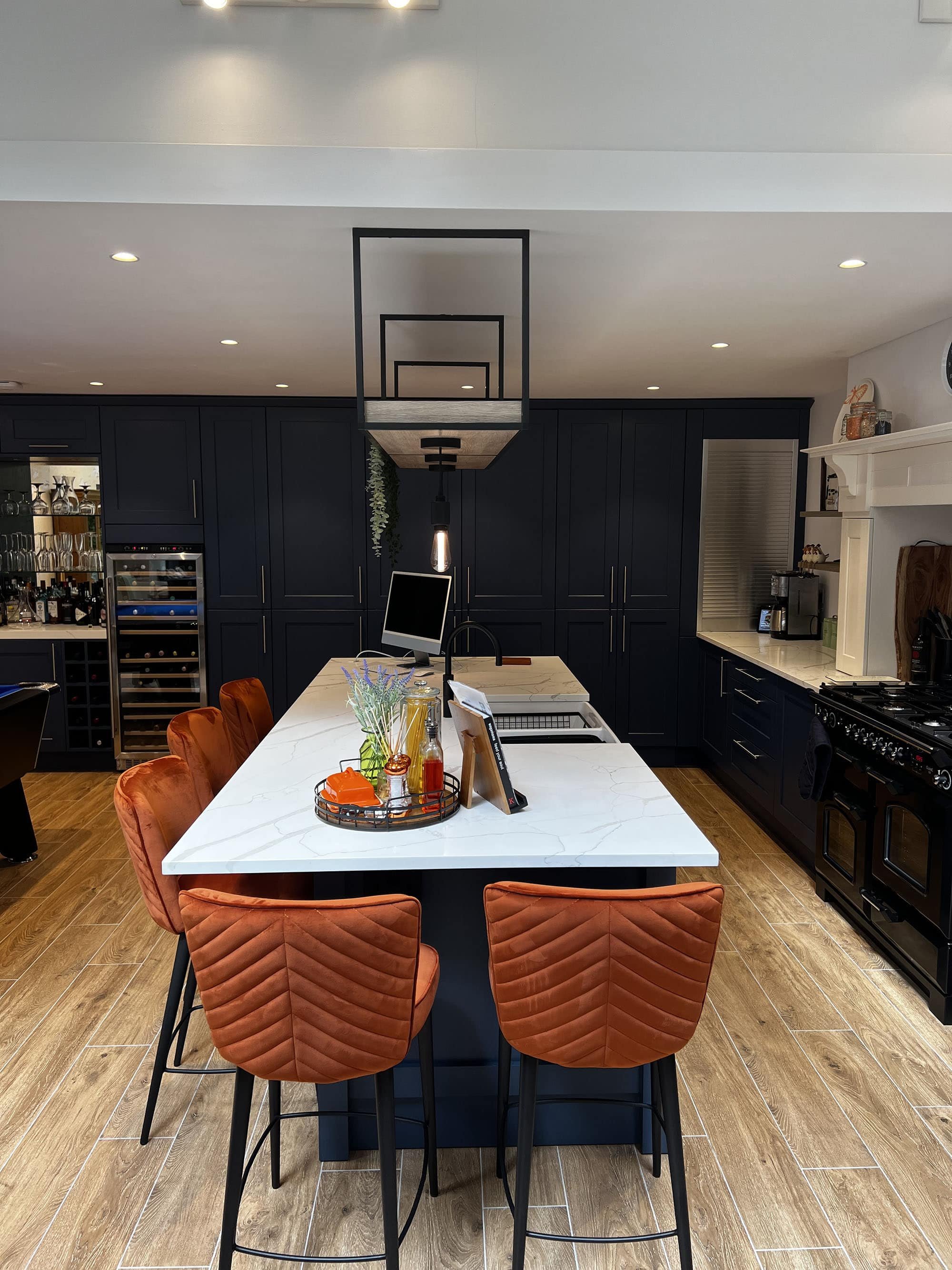 Classic Dark Blue Shaker Kitchen in Moor Park