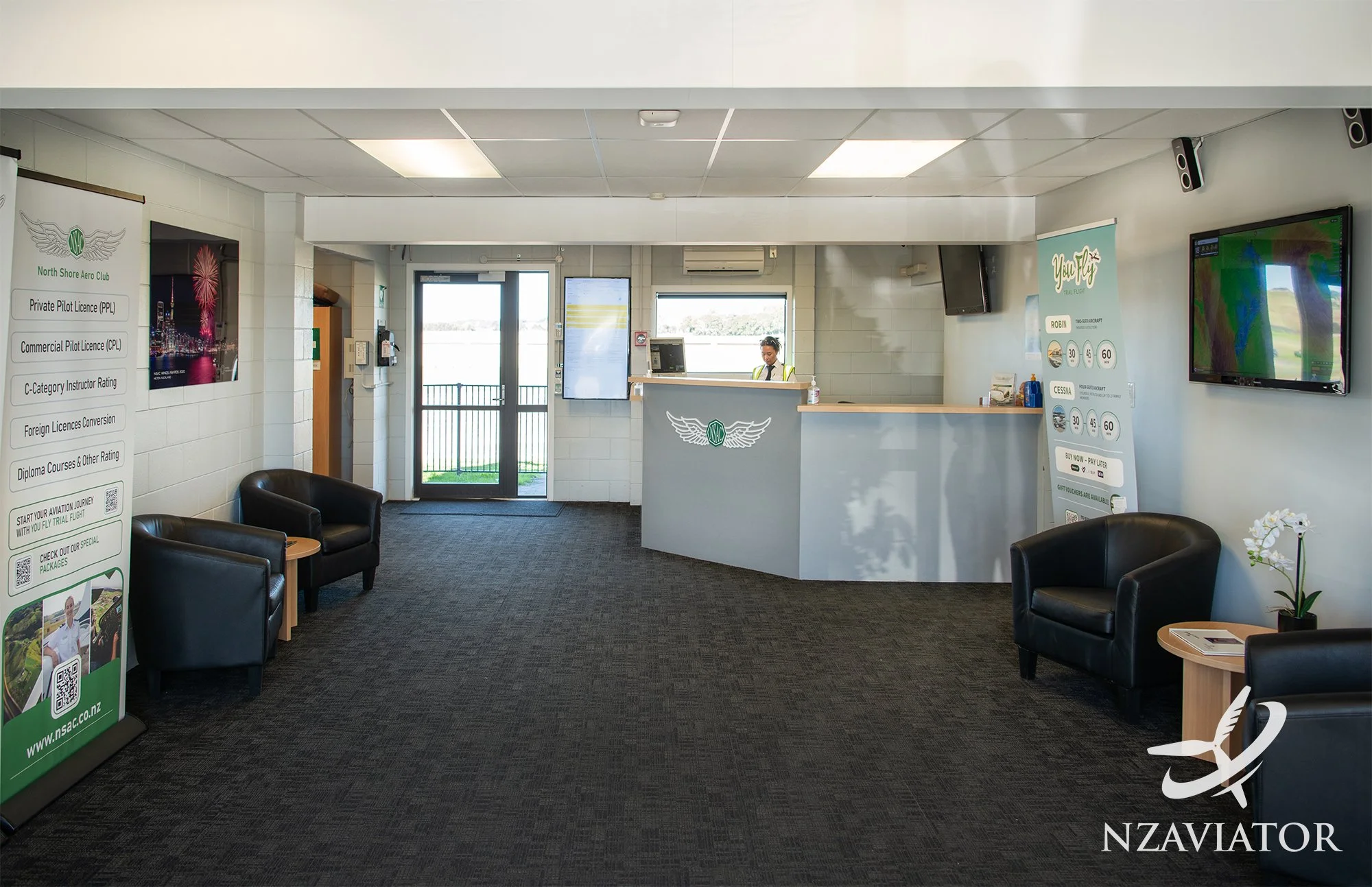 Welcoming Reception Area at Auckland International Pilot Academy