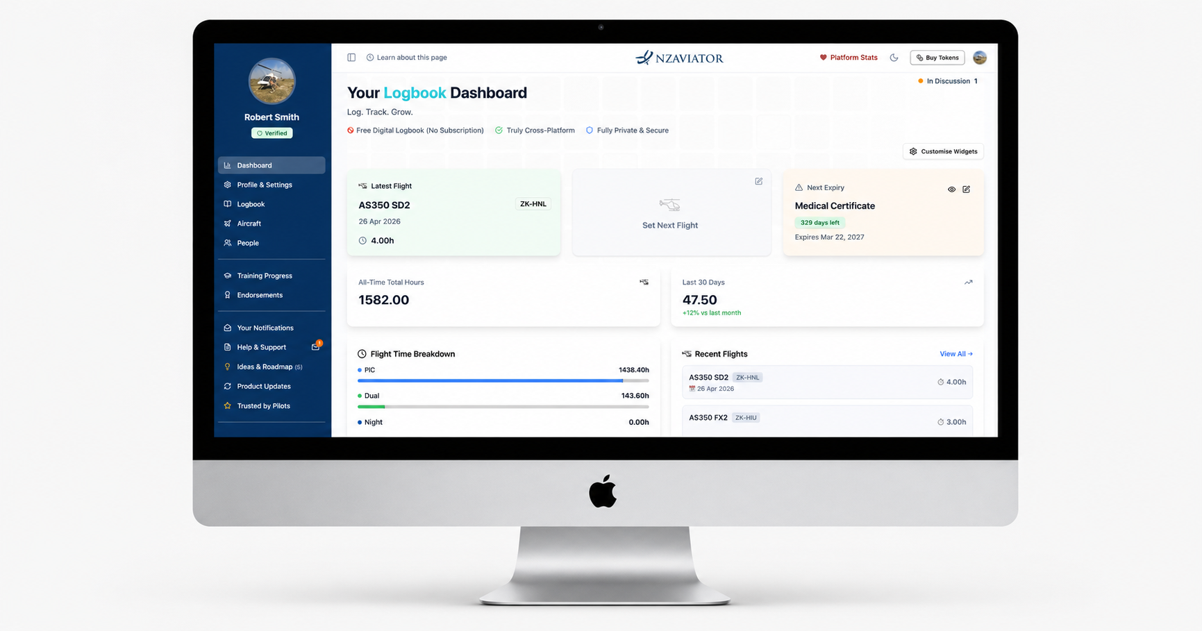 CAA NZ Style Logbook for Kiwi Pilots