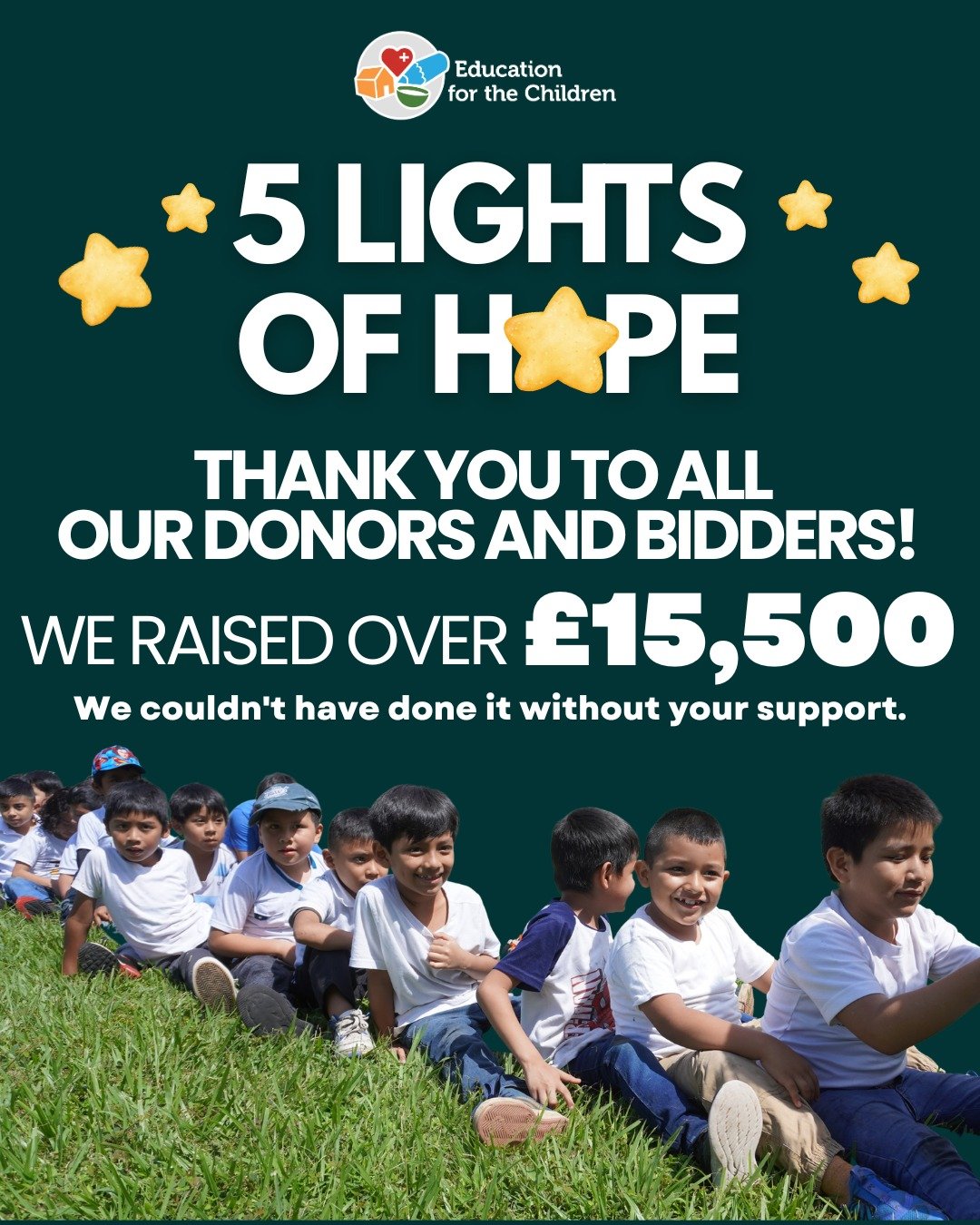 🎉 Thank You for Your Incredible Support! 🎉

This festive season, you helped us raise over &pound;15,500 through our 5 Lights of Hope Christmas Campaign. 

Your generosity is already making a meaningful impact at The School of Hope, strengthening fi