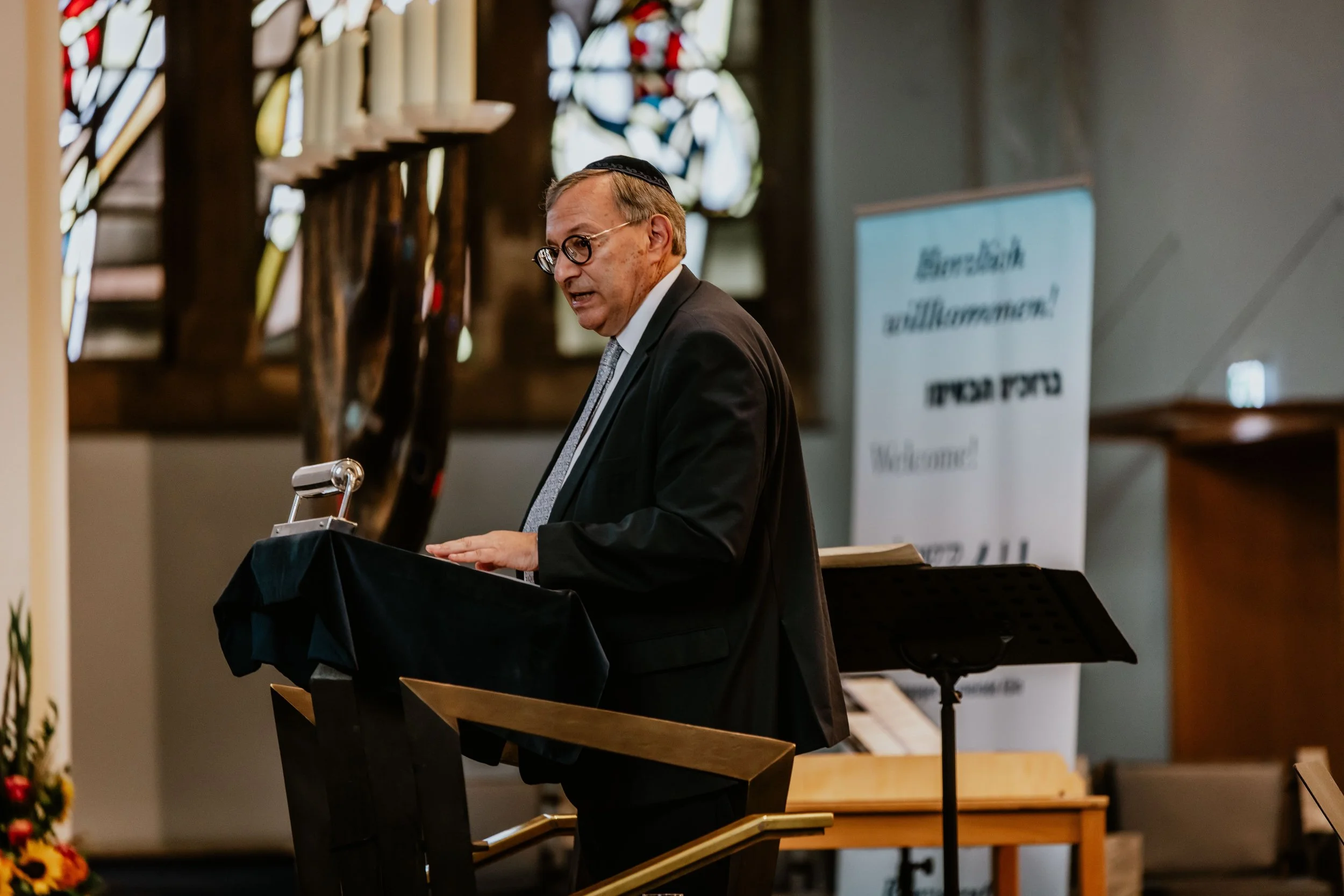 Abraham Lehrer in der Kölner SYNAGOGE (@ForumKulturDialog/Vera_Drewke)