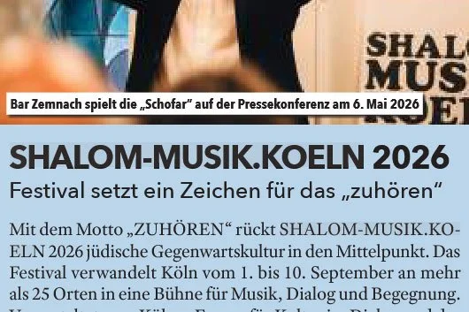 SHALOM-MUSIK.KOELN 2026: Festival setzt ein Zeichen für das „zuhören“