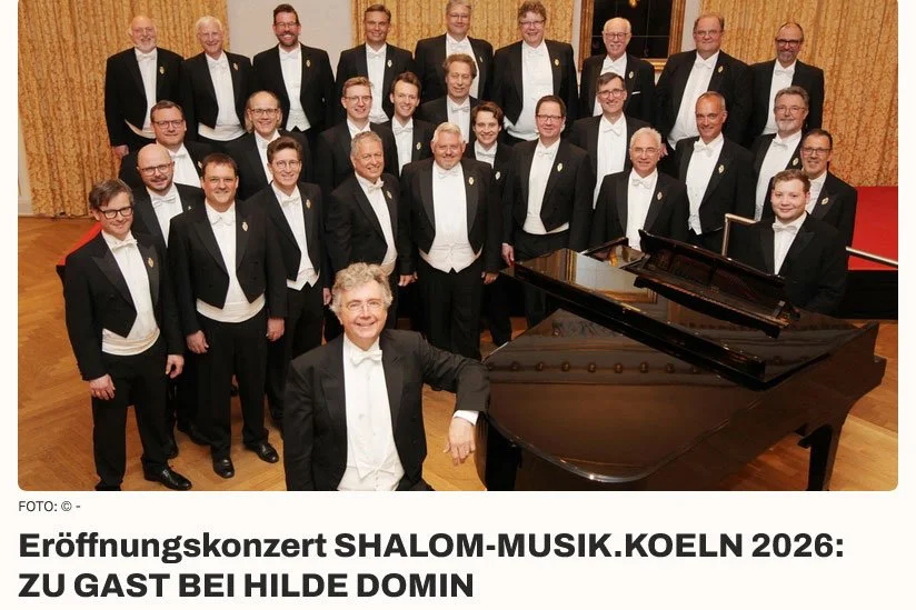 Eröffnungskonzert SHALOM-MUSIK.KOELN 2026: ZU GAST BEI HILDE DOMIN