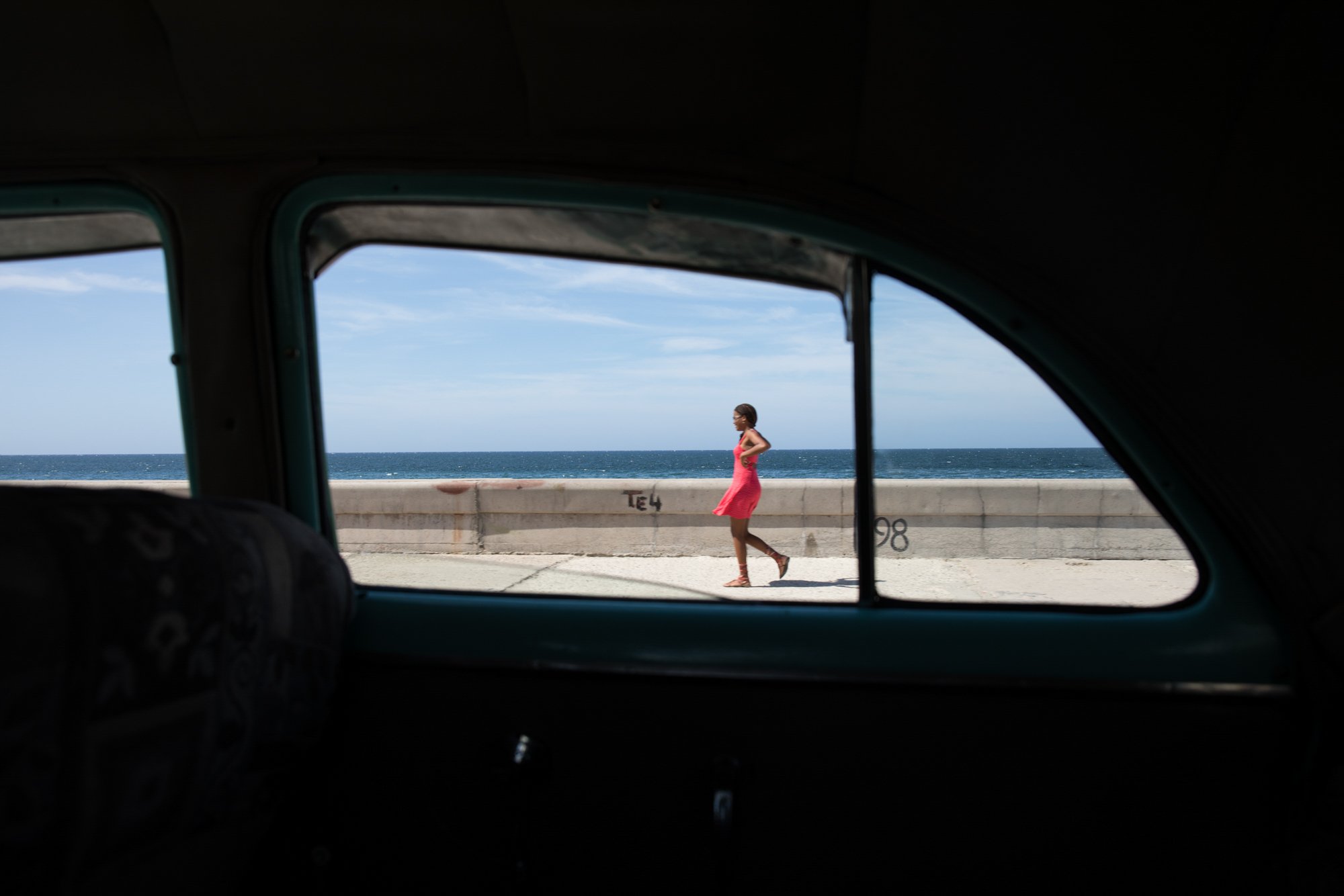  Taxi along the Malecón, Havana, Cuba.  