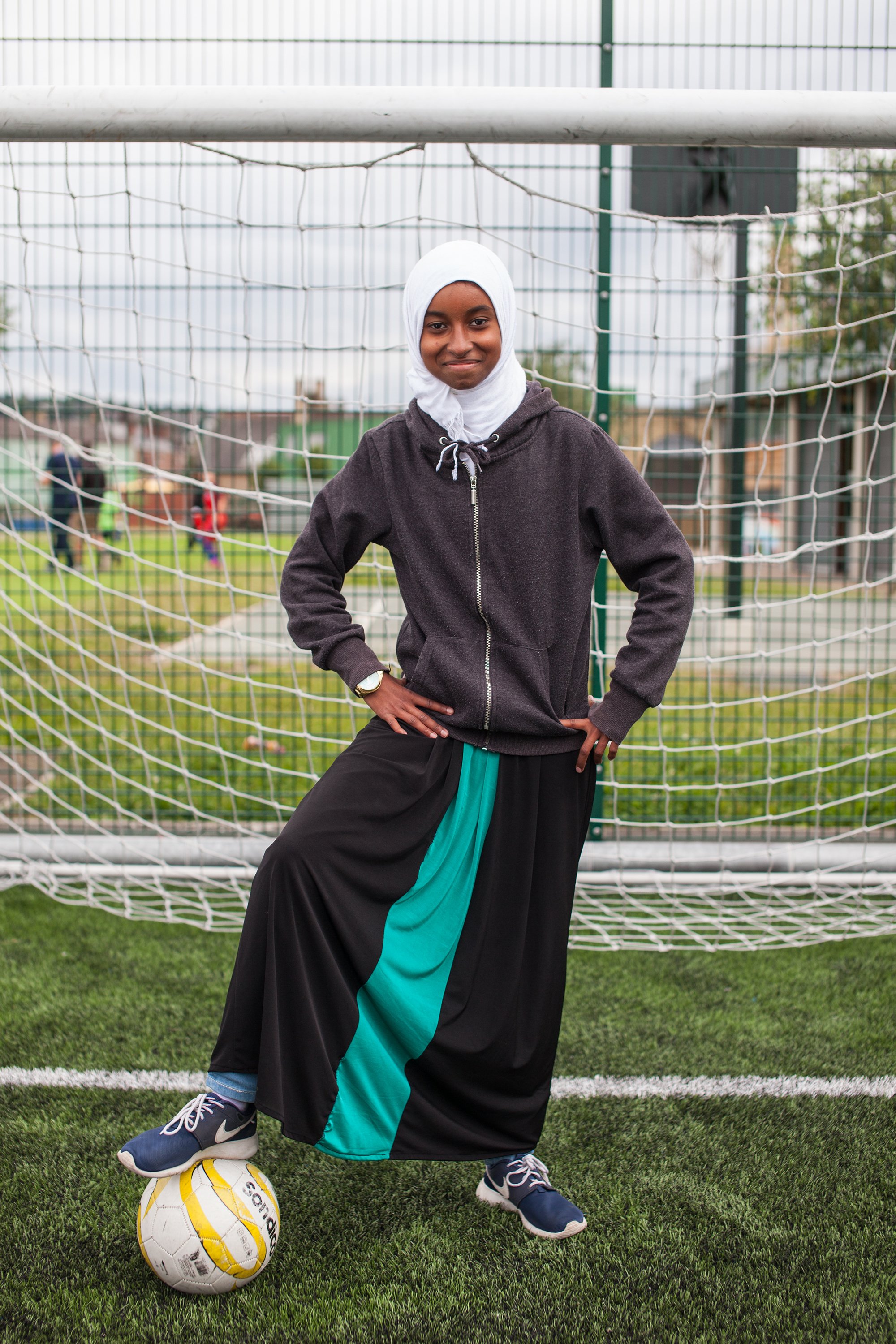  Hafsah at the FURD (Football Unites, Racism Divides) pitches in Sheffield.  